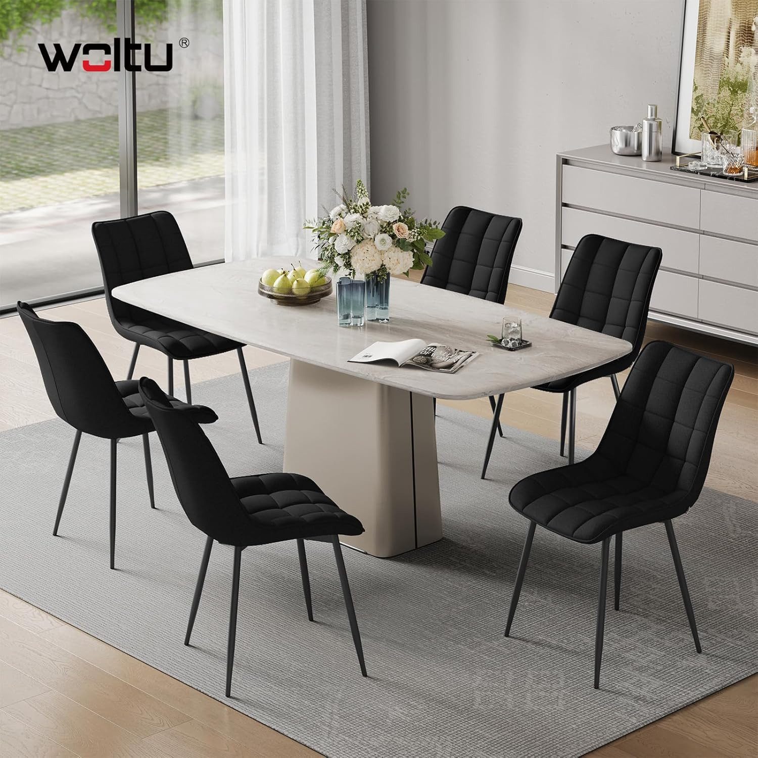 Woltu Esszimmerstuhl (2er-Set), Sessel mit Rückenlehne, Metallbeine günstig online kaufen