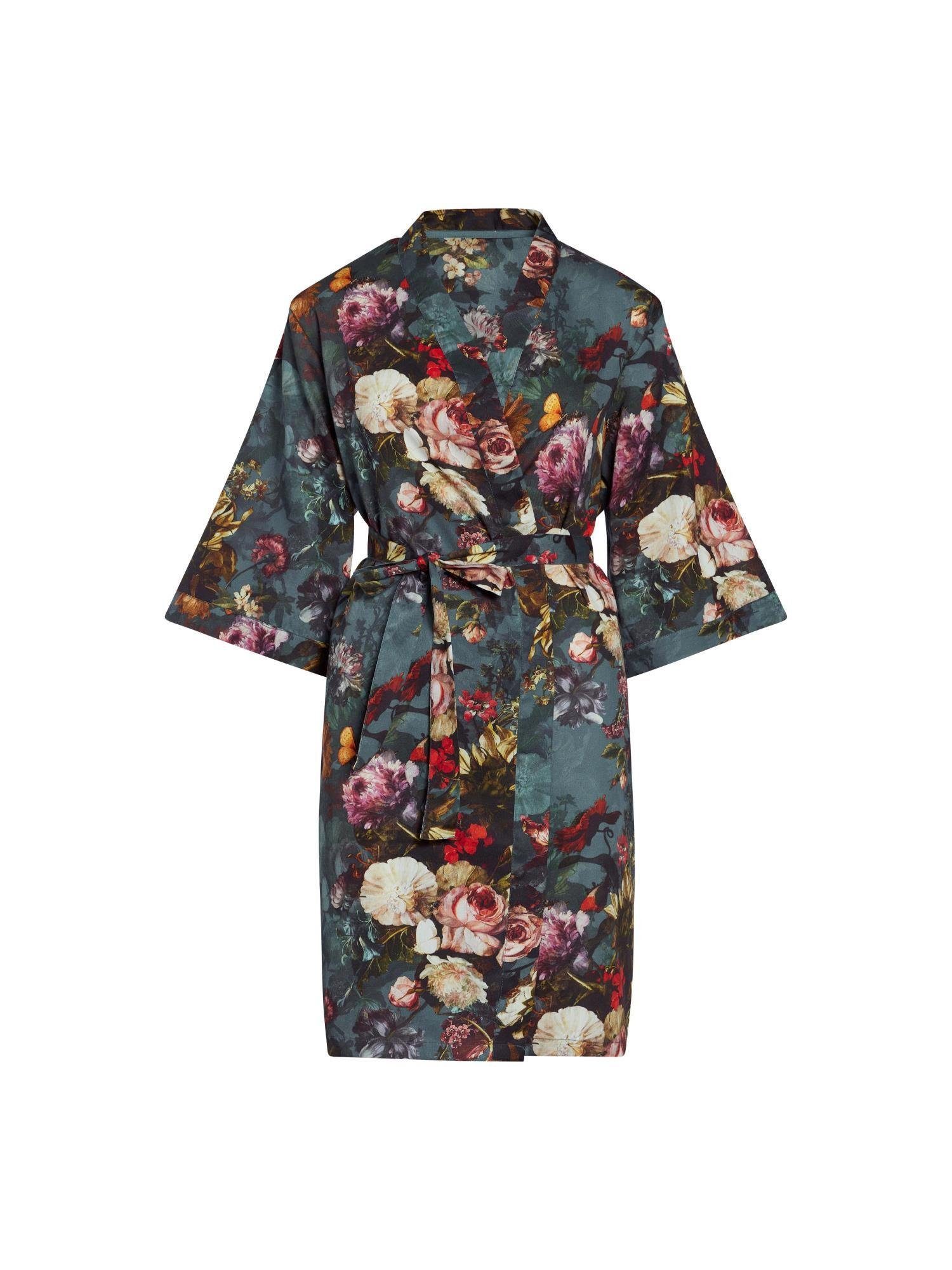 Essenza Kimono sarai karli, Kurzform, Baumwolle, Kimono-Kragen, Gürtel, mit wunderschönem Blumenprint