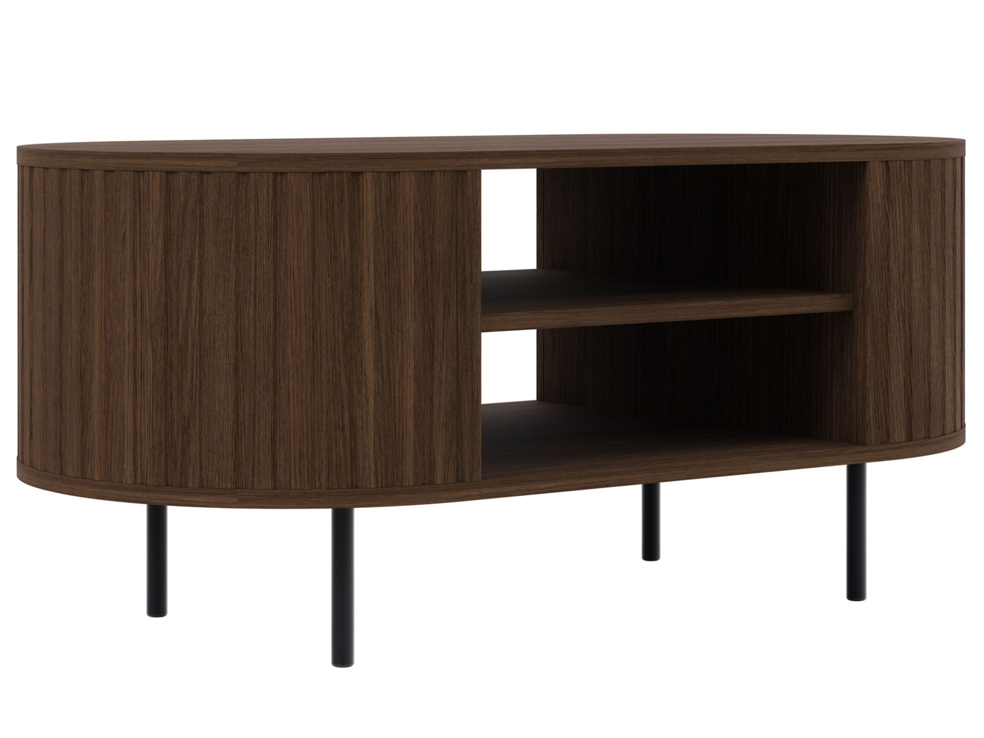 Beautysofa Couchtisch ORION mit Ablagefach geriffelten Seiten und Metallfüßen (moderner Wohnzimmertisch), 15 cm hohe Metallfüße – Bild 2 von 5
