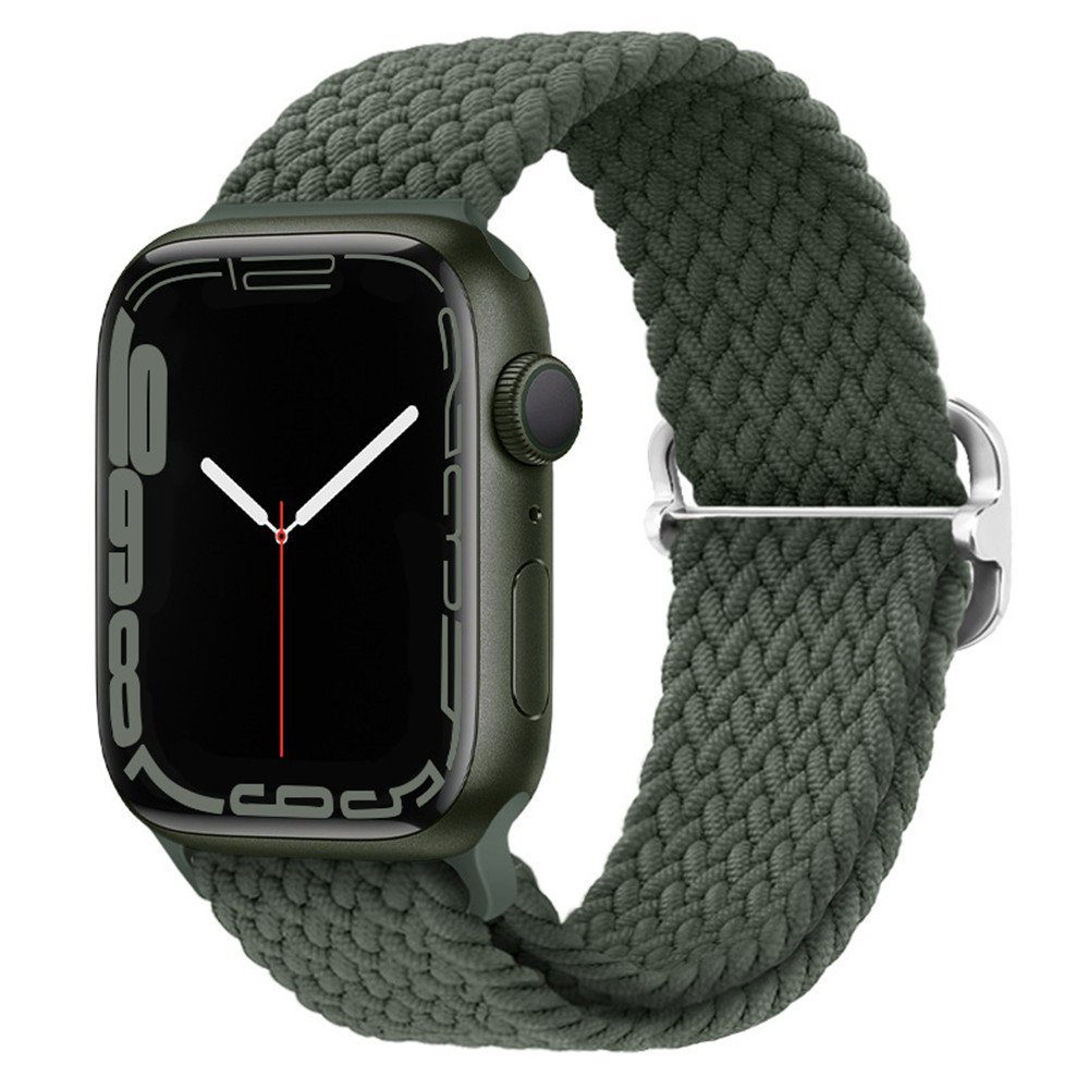 Armband 7 Nylon Watch Band Uhrenarmband iWatch Armband für Apple XDeer 38/40/41mm green Sport elastisches 42/44/45mm, und Geflochtenes für Series Loop Stoff
