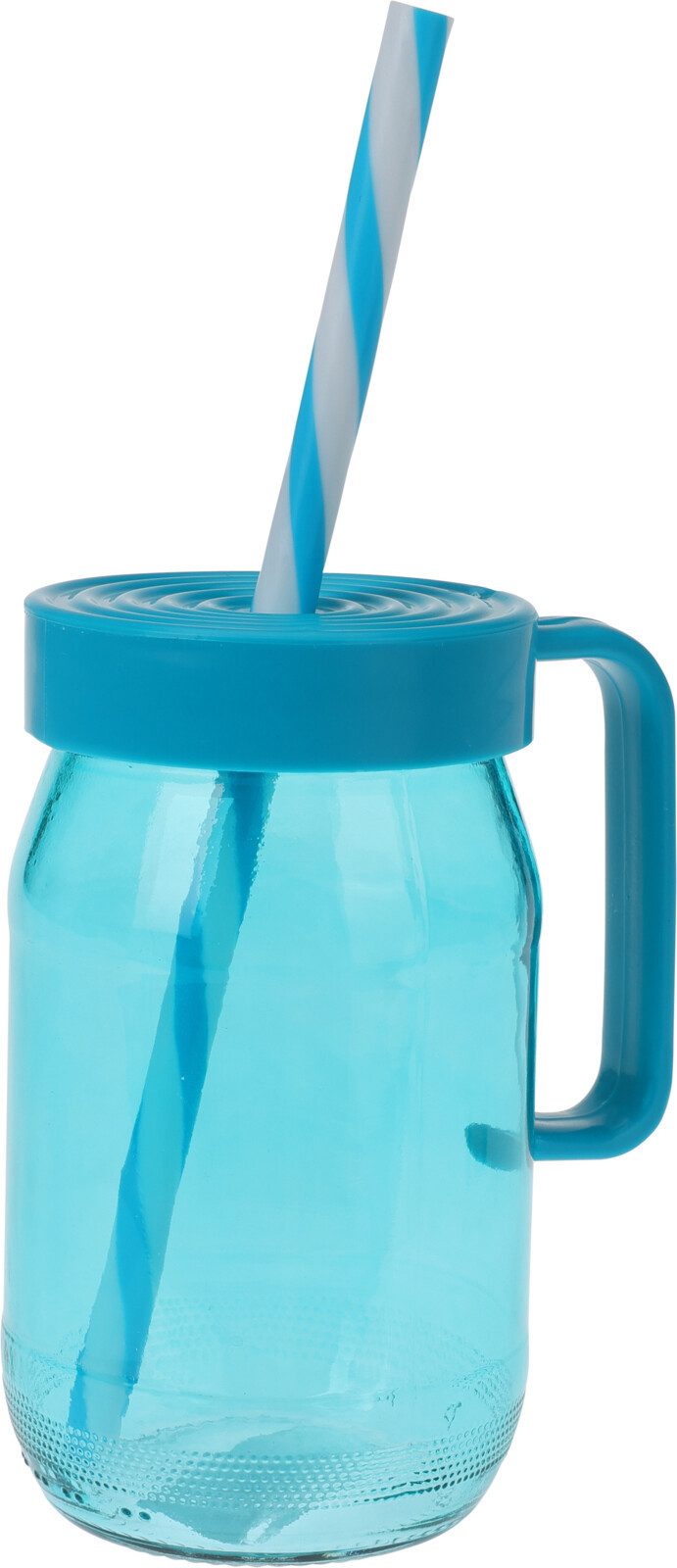 Koopman Gläser-Set Trinkgläser 370 ml Deckel Bunt 6 er Set, 6-tlg., Glas, 6er Set, mit Strohhalm, mit Deckel, Insektenschutz, Glasbehälter