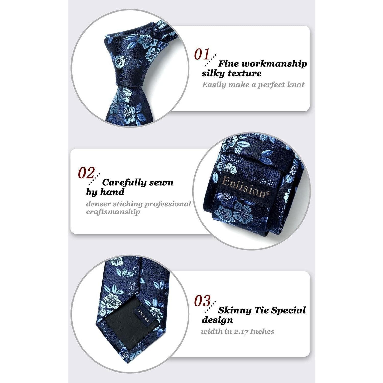 LuxusKollektion Krawatte Krawatte Schmale Herren 6cm Klassische Einheitsgröße Blaue Blume