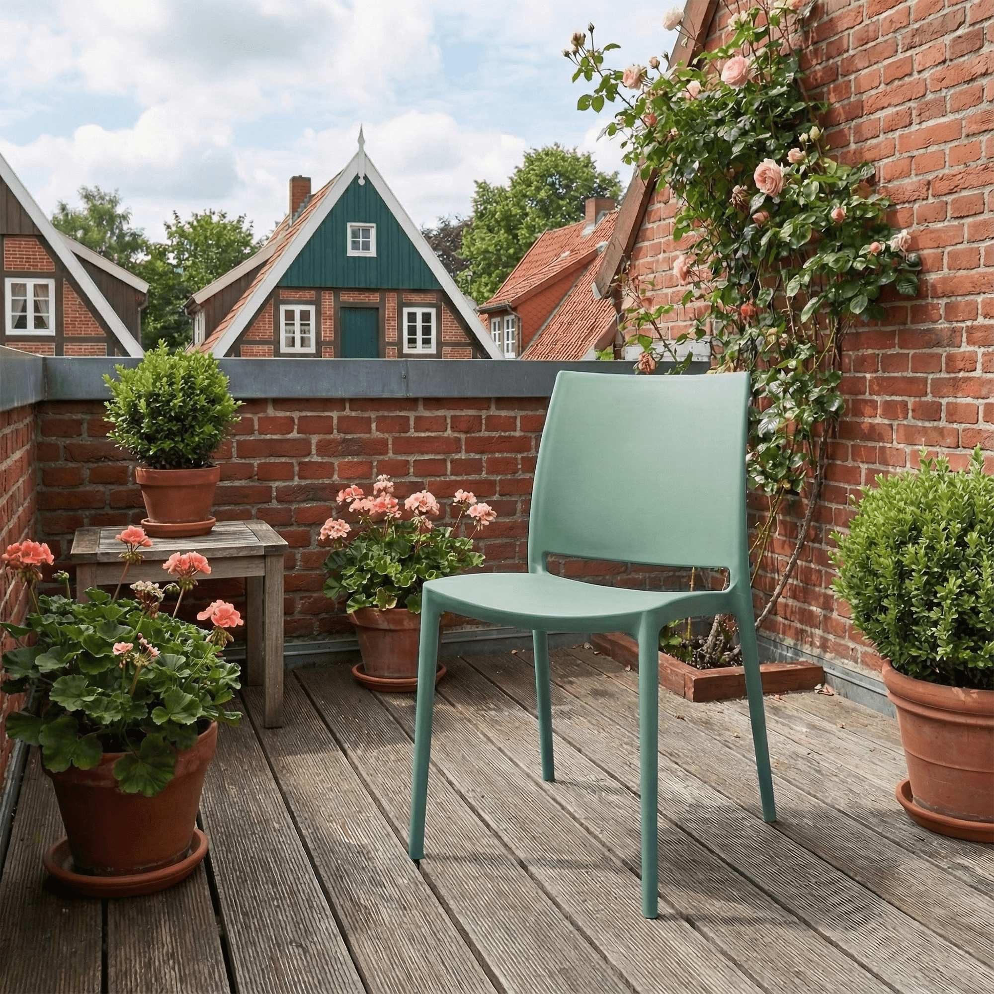 furnicato Gartenstuhl Meton 81x42x49 cm oliv (1 St)