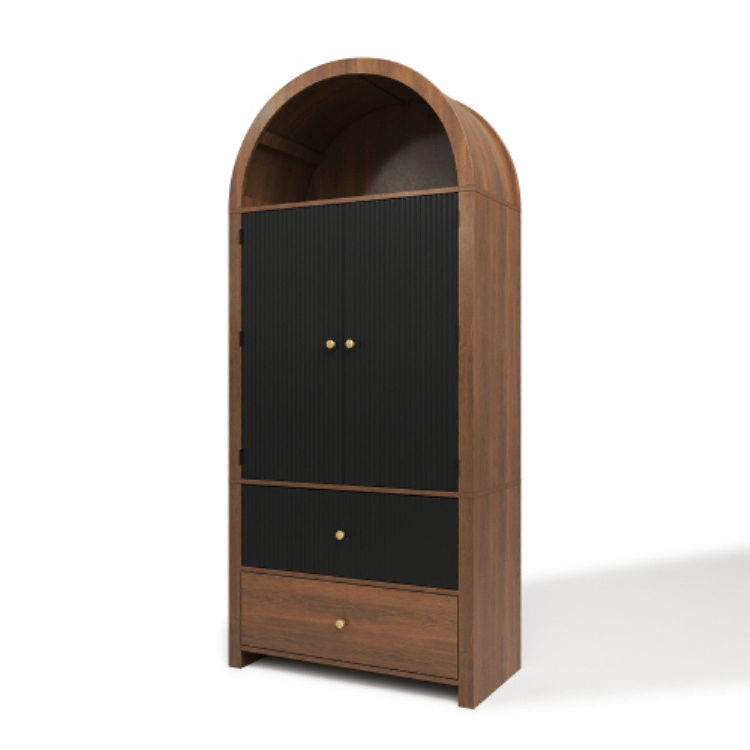 Luckice Vorratsschrank Weinschrank mit Türablagen,offenem Oberfach und 2 Schubladen (Set) für Küche, Esszimmer,Wohnzimmer,Schlafzimmer