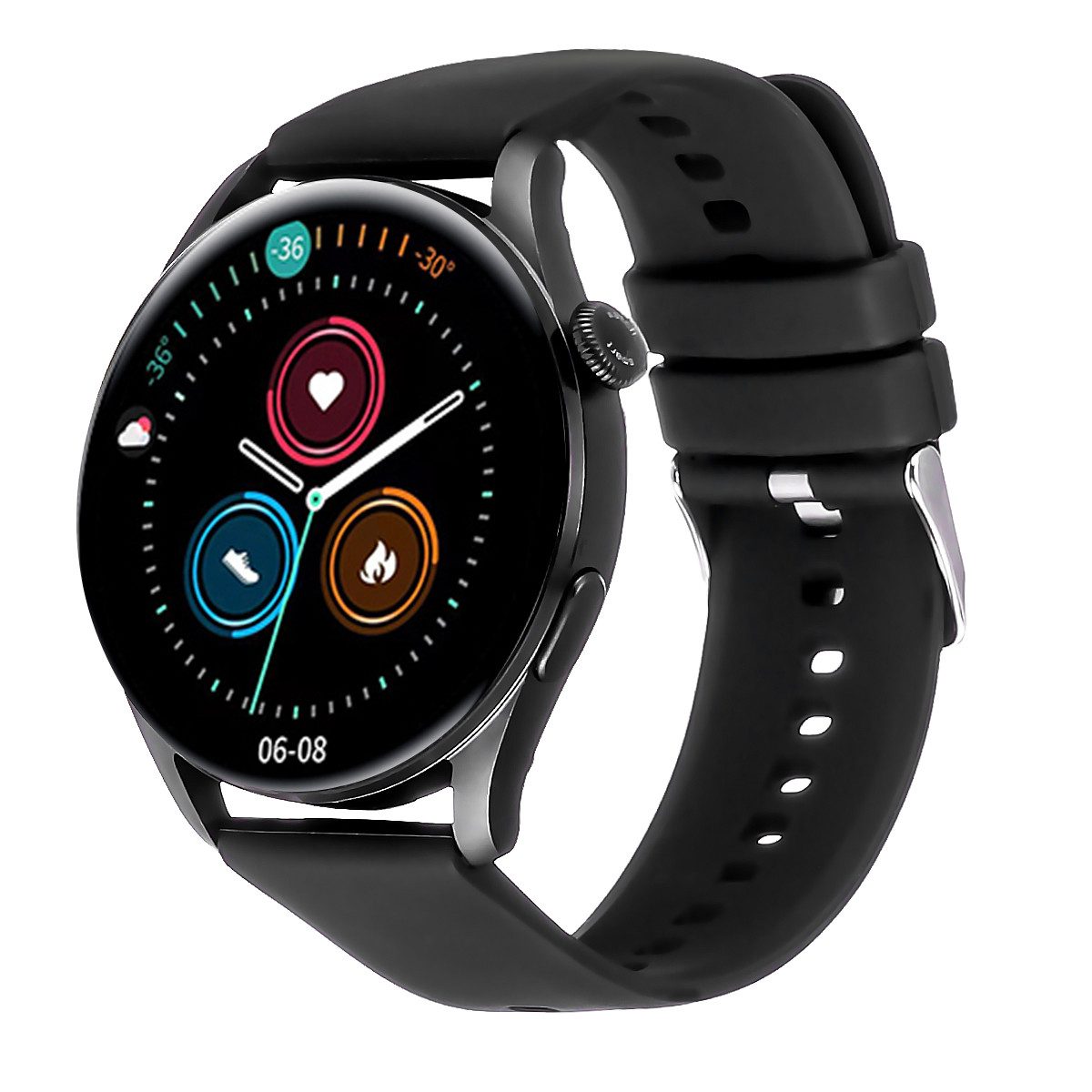 ombar 1,28 Zoll Touchscreen Fitnessuhr Damen Smartwatch (1.28 Zoll) Wasserdicht Sportuhr Schrittzähler mit Telefonfunktion Herzfrequenz, SpO2, Schlafmonitor, 1-tlg.