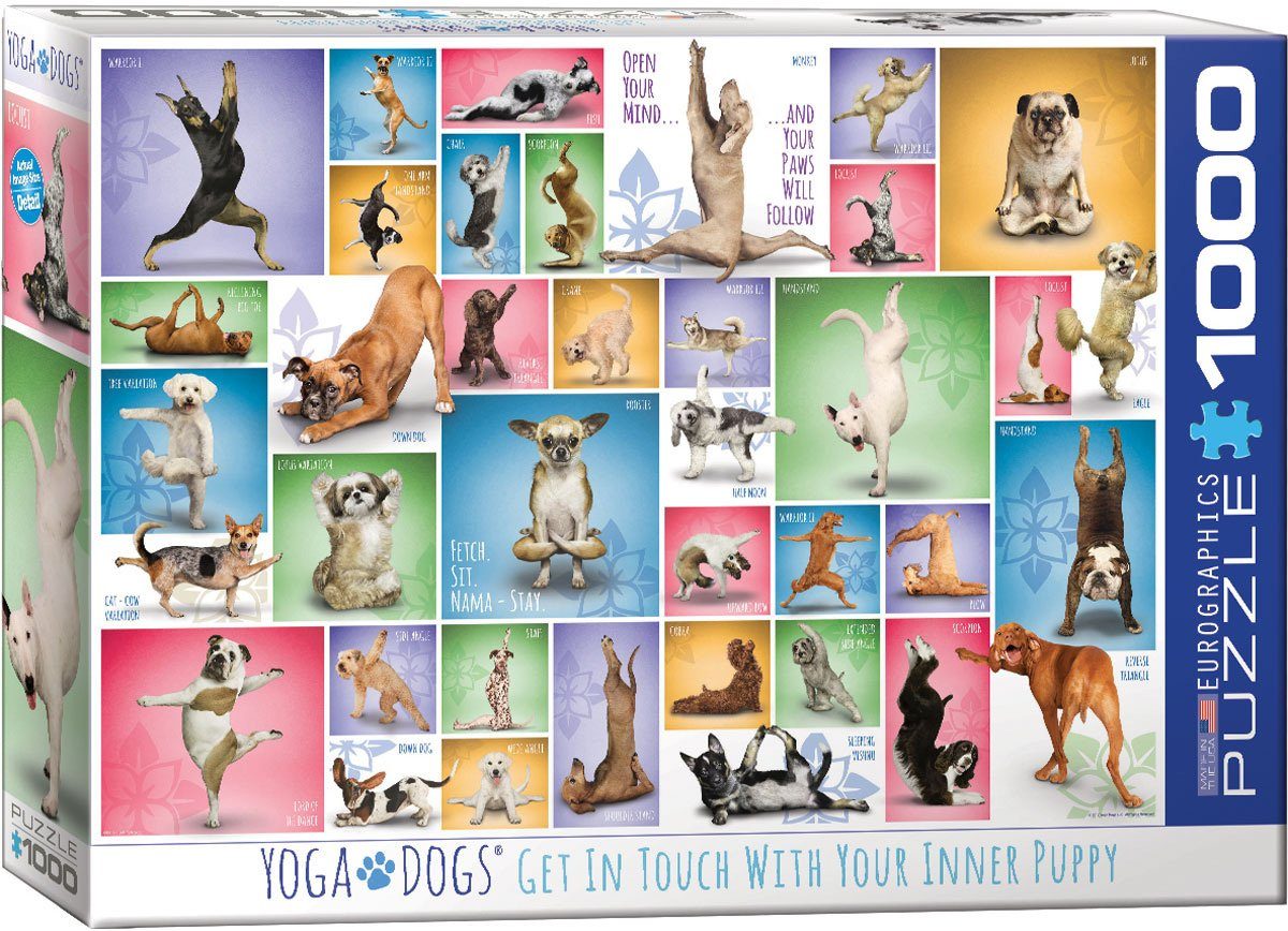 empireposter Puzzle Yoga Hunde - 1000 Teile Puzzle im Format 68x48 cm, Puzzleteile