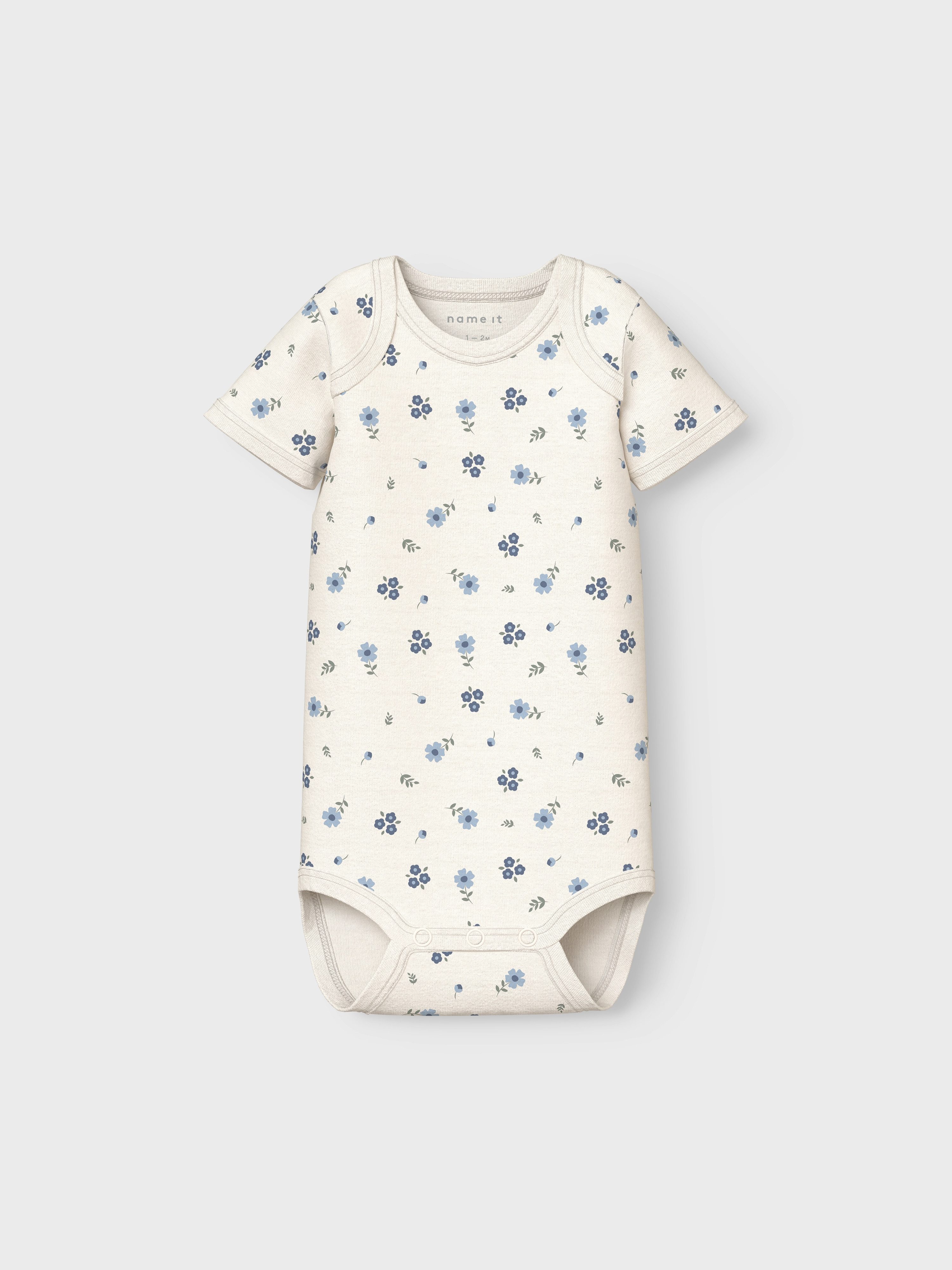 Name It Body NBFBODY 3P SS JET STREAM FLOWER NOOS (Packung, 3-tlg)