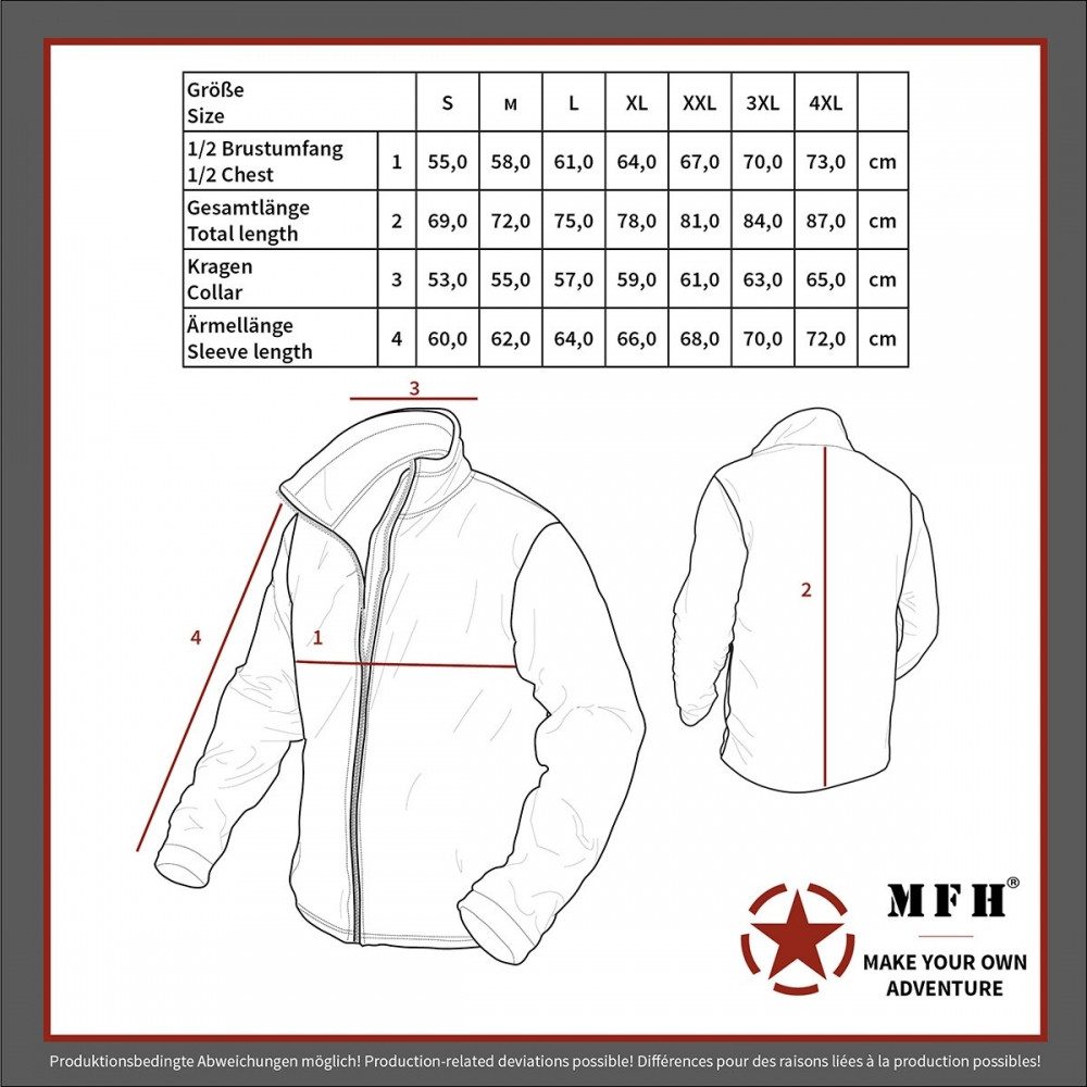 MFHHighDefence Fleecejacke Fleece-Jacke Combat von MFH HighDefence. Weiches Fleece-Material, ideal für Outdoor-Aktivitäten – Bild 4 von 4