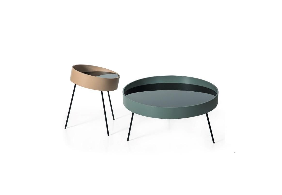 JVmoebel Couchtisch Eleganter Doppelter Rundcouchtisch aus Edelstahl für moderne Wohnräume (2-St., 2x Couchtisch), Made in Europa