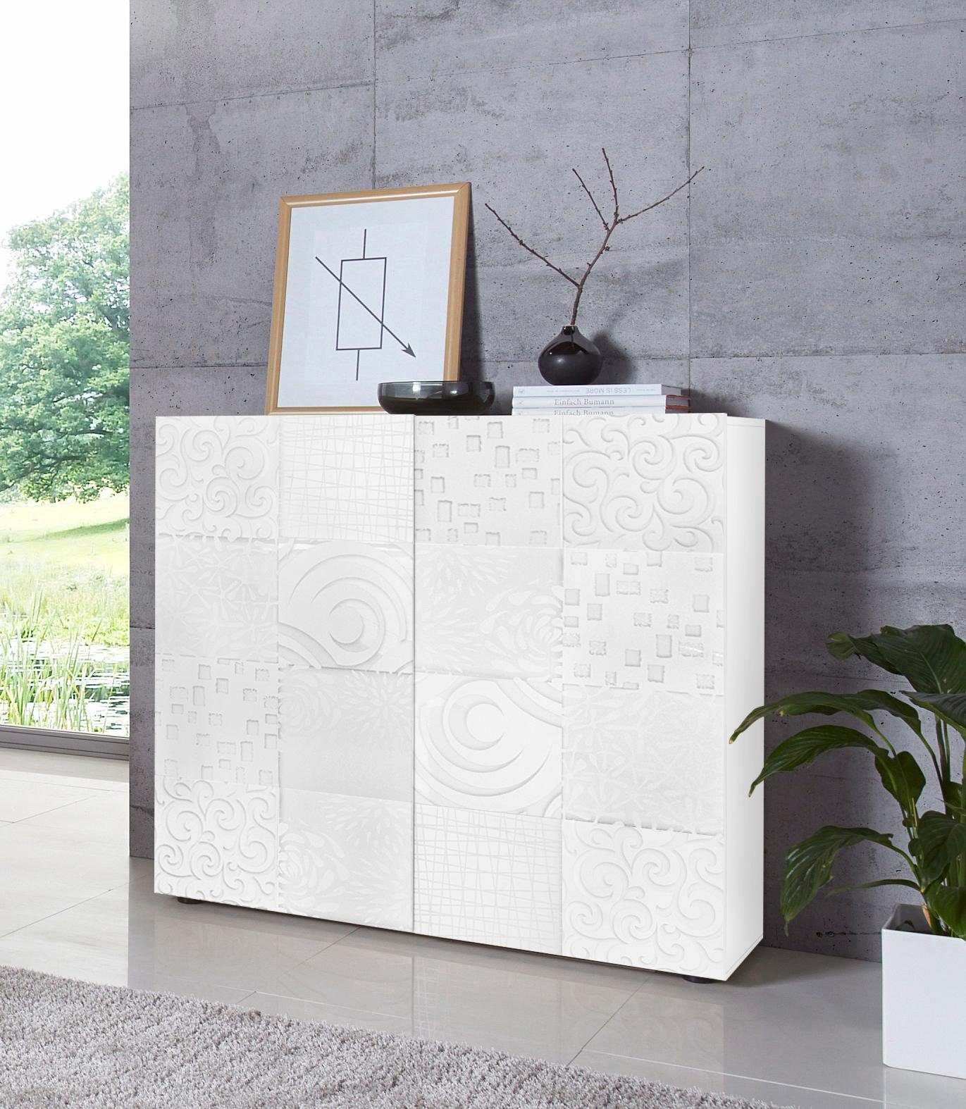 INOSIGN Highboard "Miro", Breite 121 cm mit dekorativem Siebdruck günstig online kaufen