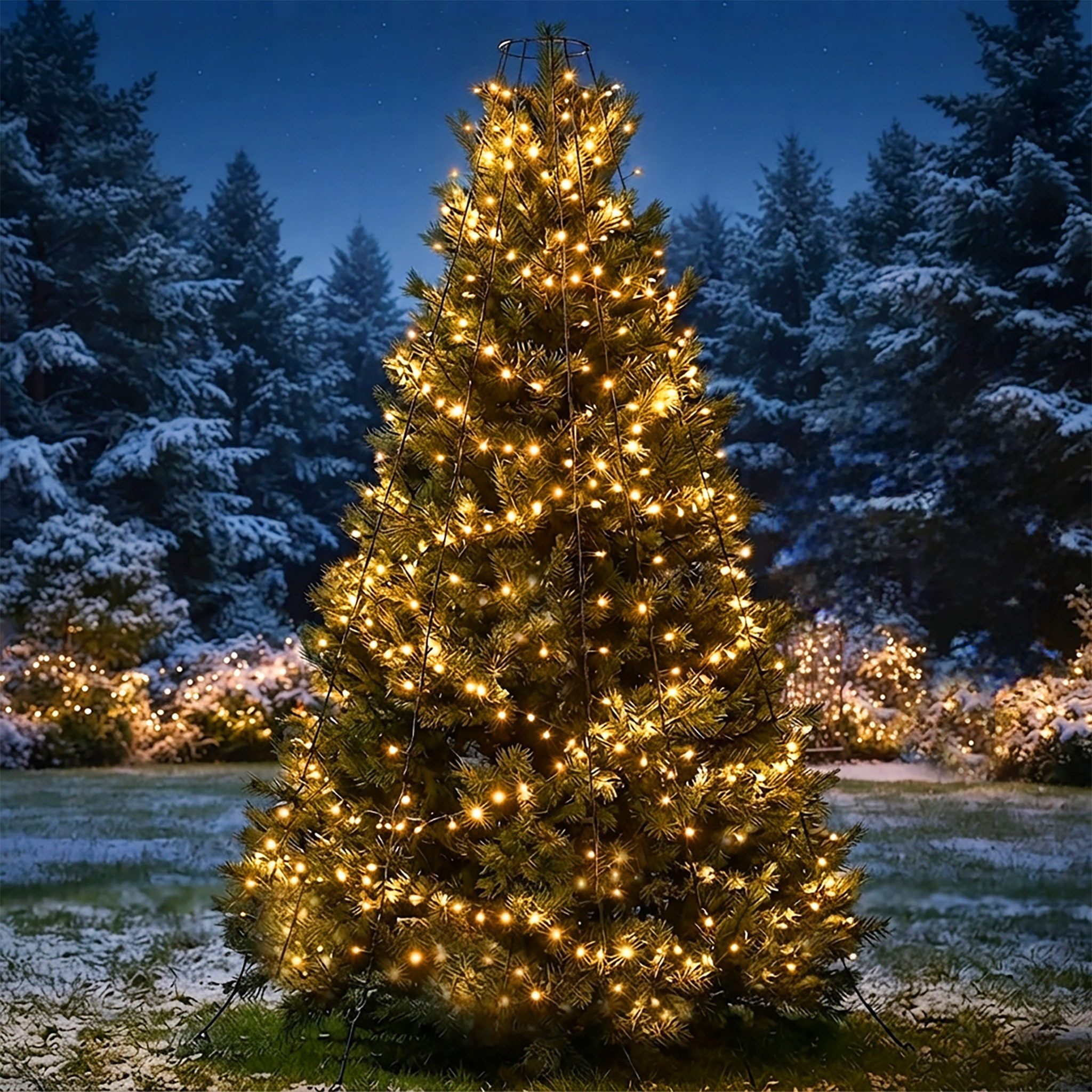 Spetebo LED-Lichternetz LED Fahnenmast Lichterkette 360 LED, 360-flammig, Weihnachtsbaum und Fahnenmast Beleuchtung