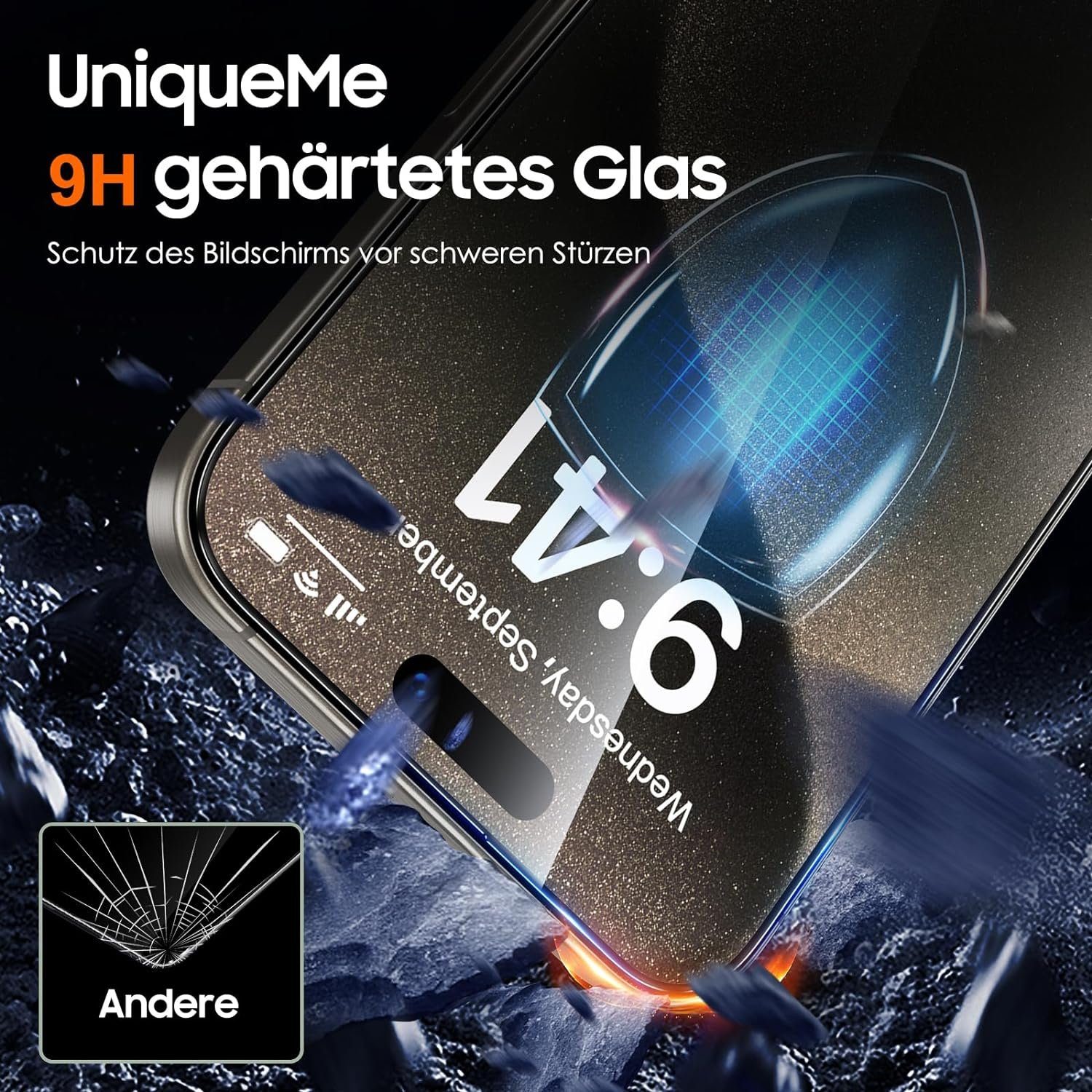 UniqueMe Panzerfolie für Samsung Galaxy S24 Ultra Schutzfolie, 2