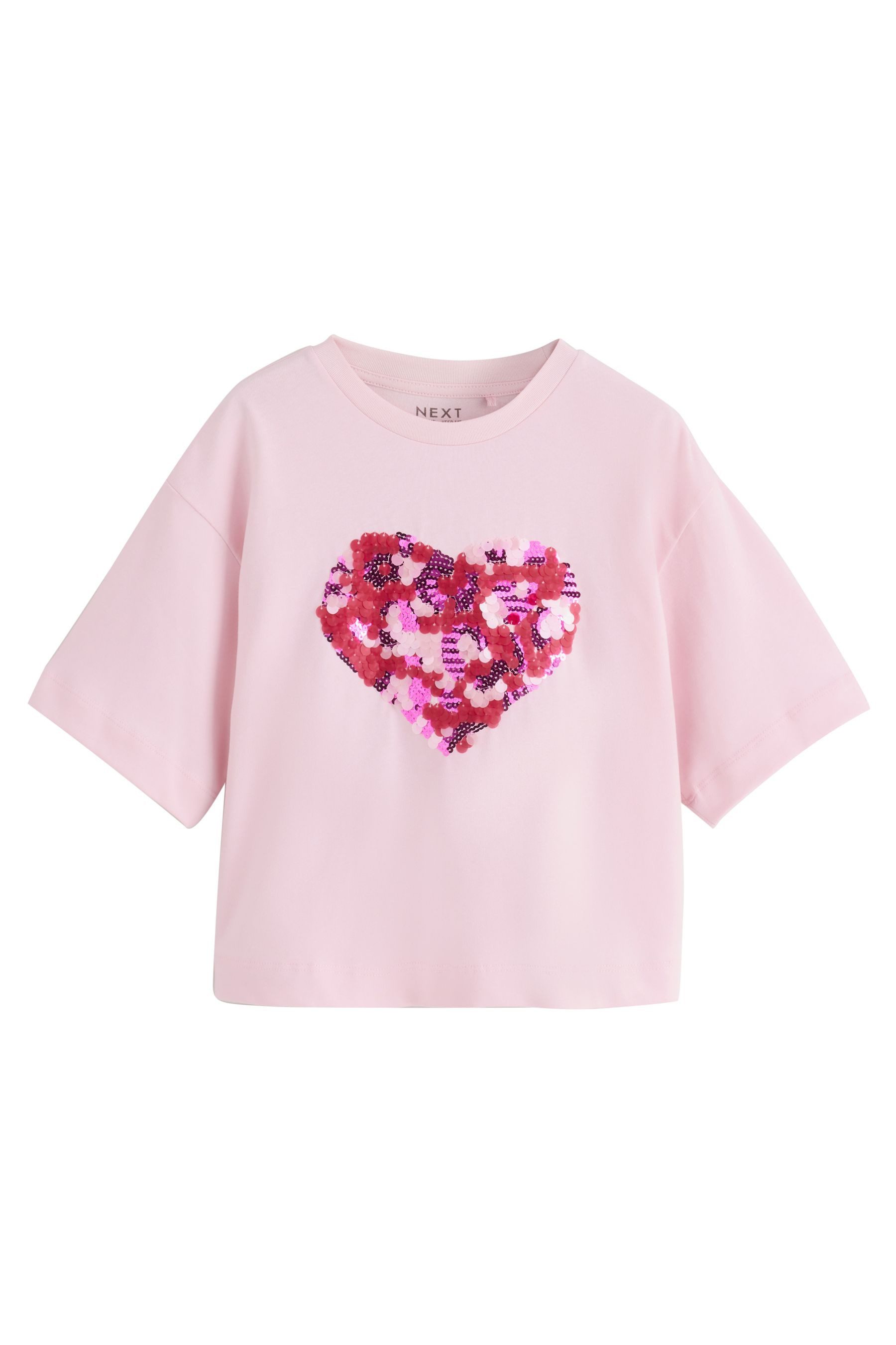 Paillettenshirt T-Shirt mit Paillettenherz