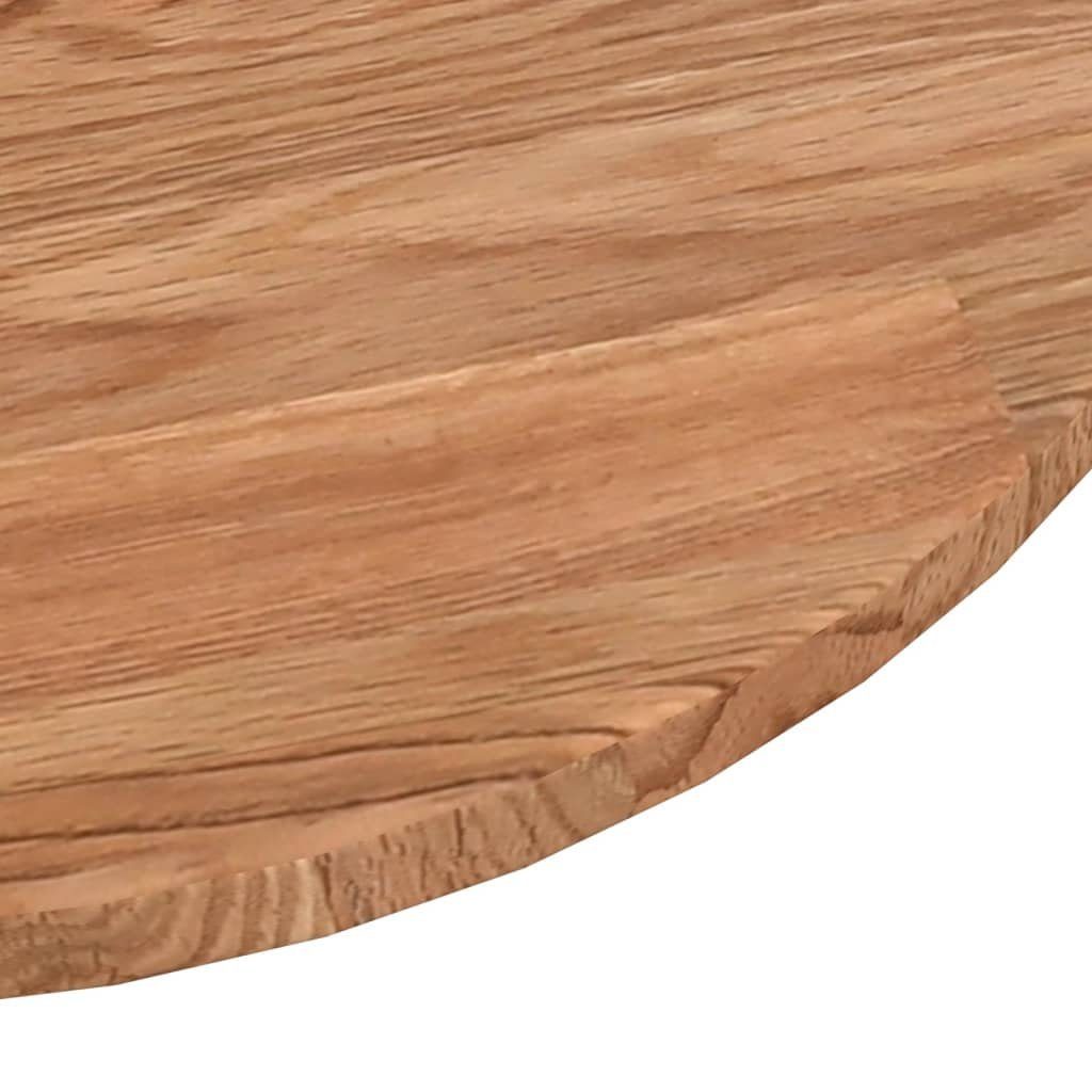 furnicato Tischplatte Runde aus massivem Eichenholz 30 x 1,5 cm Hellbraun (1 St), Lackierte Möbelplatte mit dichter Maserung für Beistelltische