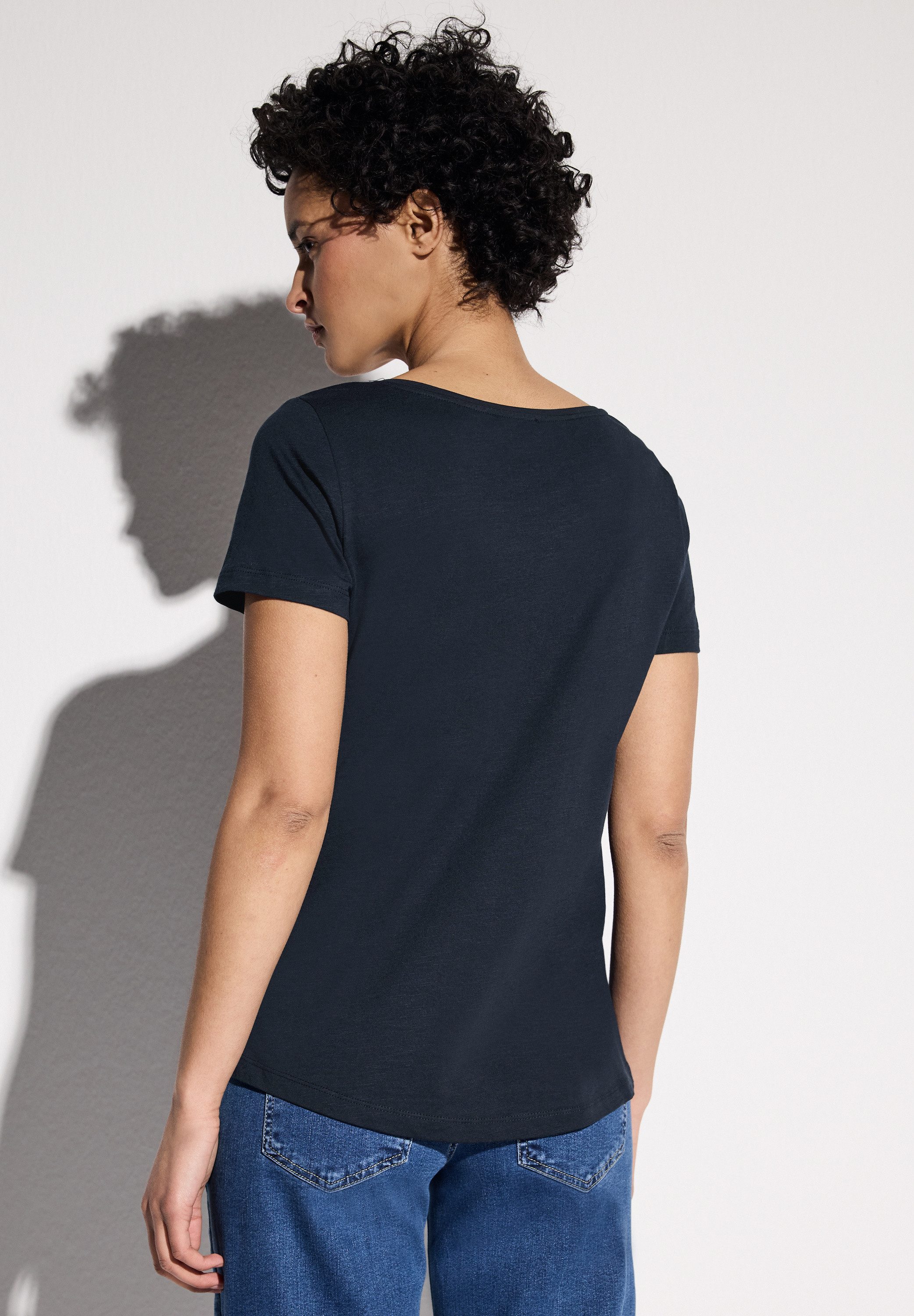 STREET ONE V-Shirt, mit abgerundetem V-Ausschnitt günstig online kaufen