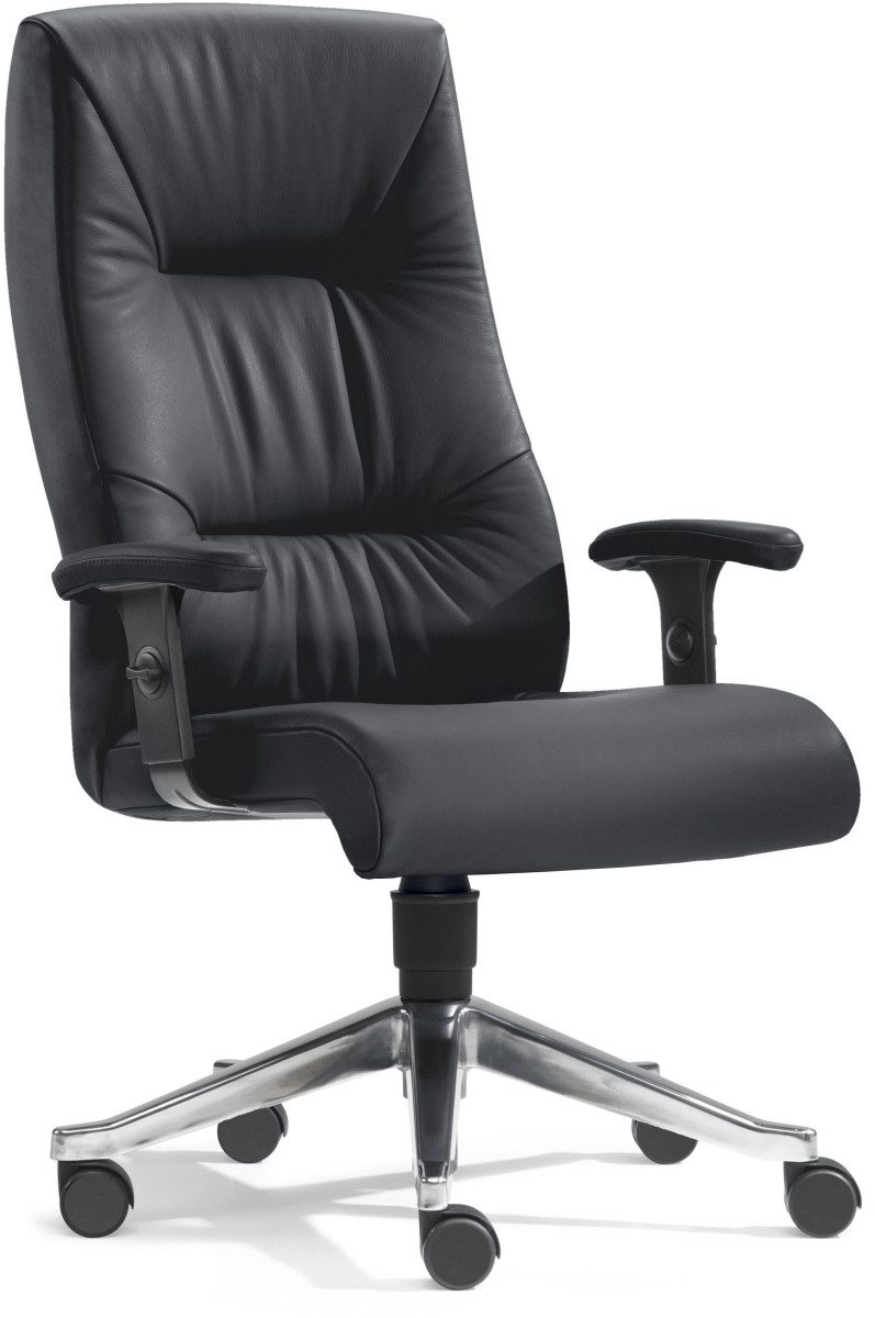 SITWELL STEIFENSAND AG Drehstuhl Bandscheiben-Bürosessel Turbo-XXL bis 200 kg Echt-Leder schwarz mit A.