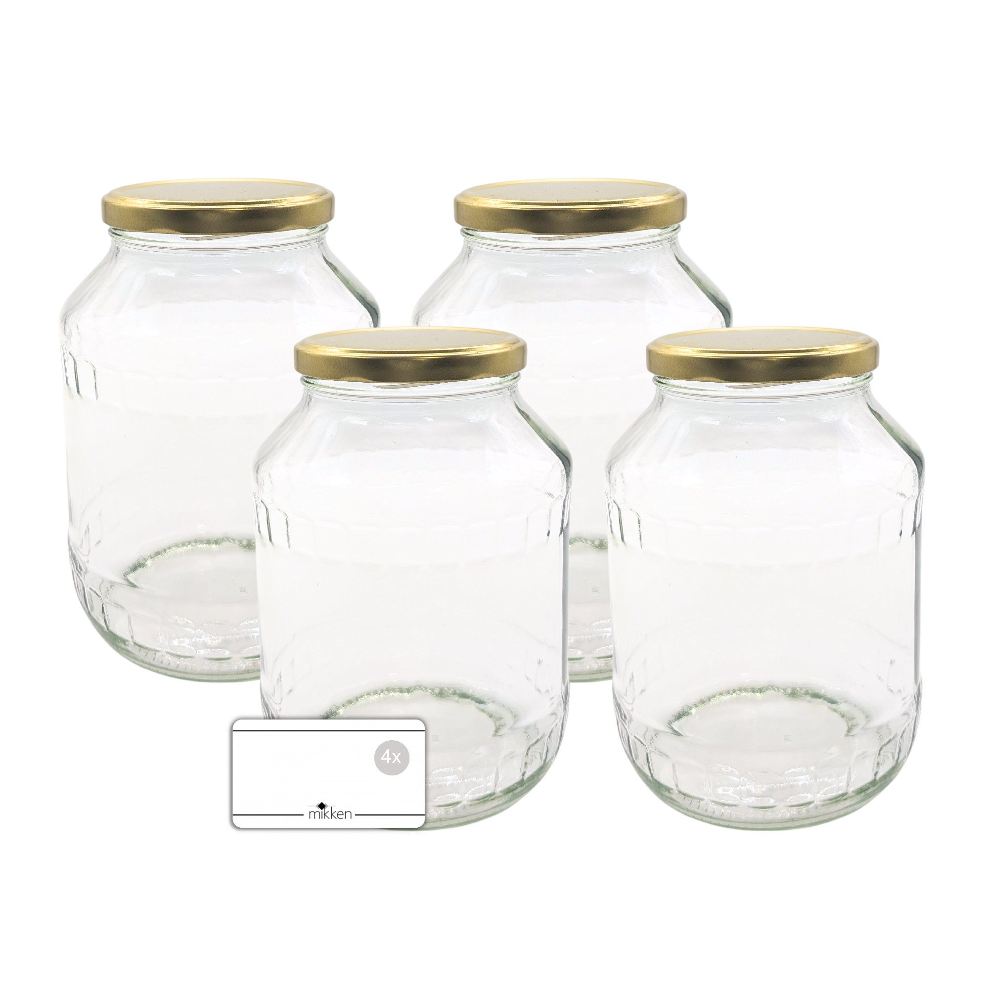 Einmachglas 4 große Vorratsgläser 1700 ml
