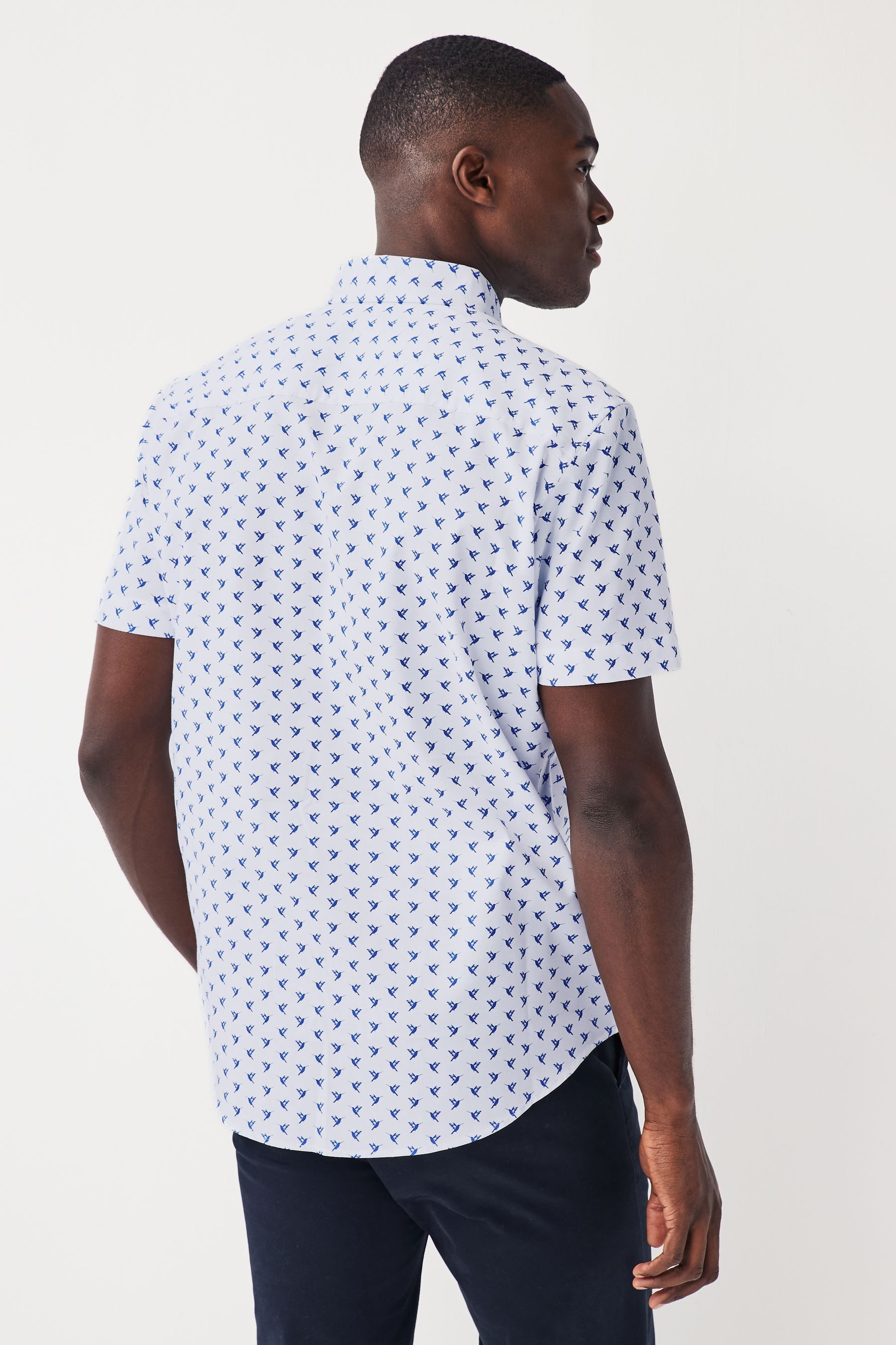 Next Businesshemd Oxford-Kurzarmhemd mit Print (1-tlg) günstig online kaufen