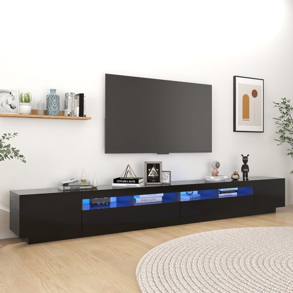 mit Schwarz 300x35x40 TV-Schrank vidaXL cm (1-St) LED-Leuchten TV-Schrank
