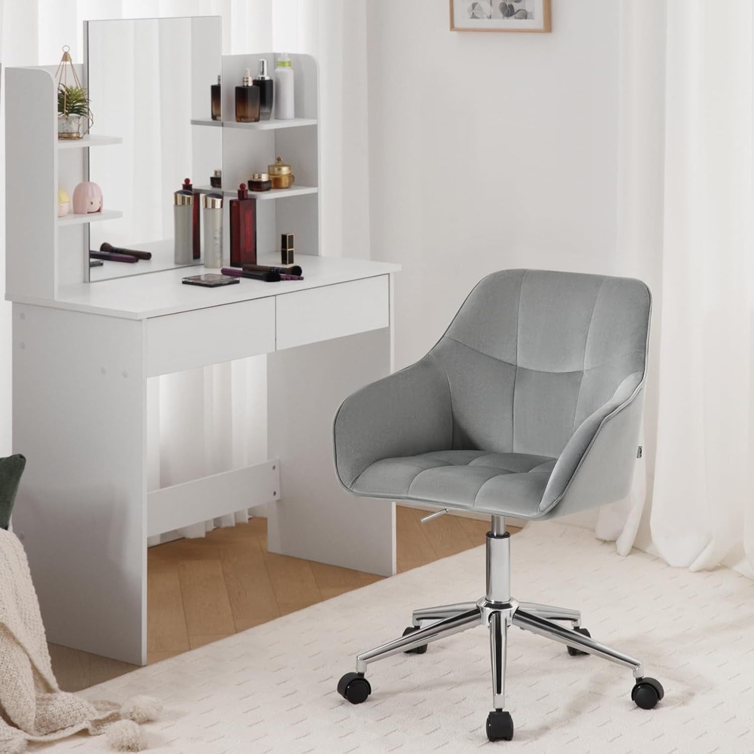 Woltu Bürostuhl (1 St), Homeoffice Stuhl, höhenverstellbar, Samtsitz günstig online kaufen