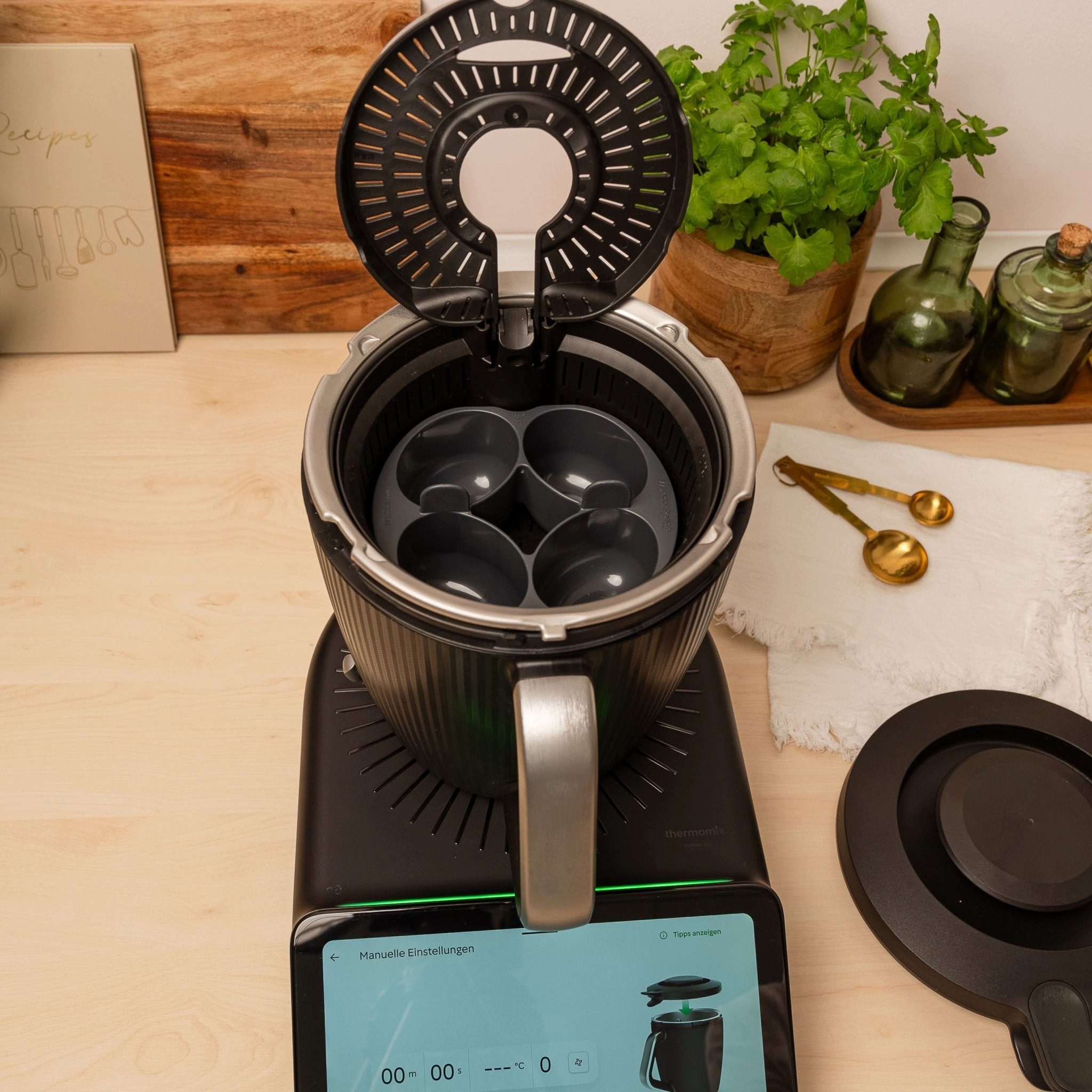 Wundermix Küchenmaschinen Zubehör-Set WunderPoach® for four für Thermomix, Zubehör für TM7, TM6, TM5, TM31, TM Friend, MC Connect, MC Smart, MC Trend, MC Plus, Bosch Cookit, Pochiereinsatz für Mixtopf - MADE IN GERMANY