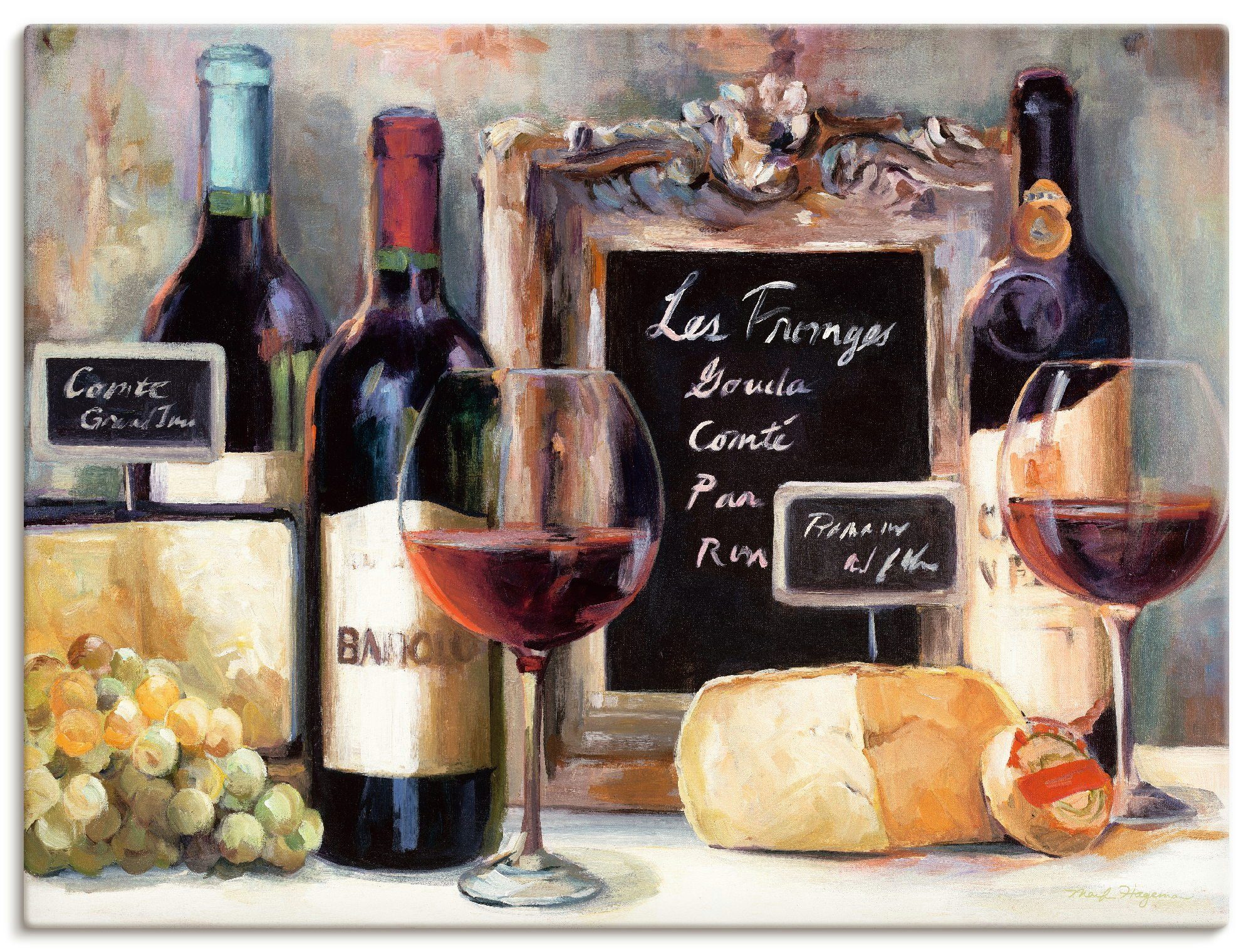 Artland Wandbild Käse, Getränke (1 St), als Leinwandbild, Wandaufkleber oder Poster in versch. Größen