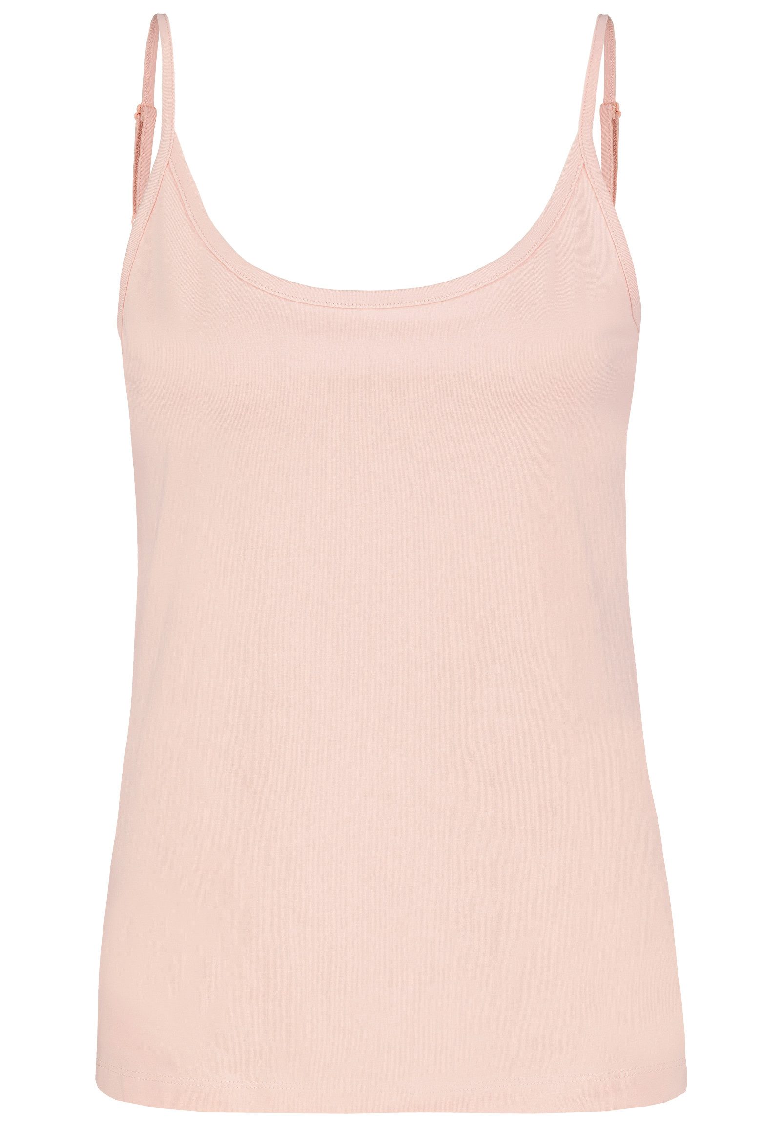SUBLEVEL Shirttop Spaghettiträger-, einfarbig, Baumwolle, 4er-Pack (4-tlg) Strap-Top 4er-Pack