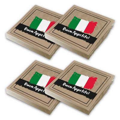 itenga Papierserviette itenga 80x Serviette Italienisch Buon Apetito Set