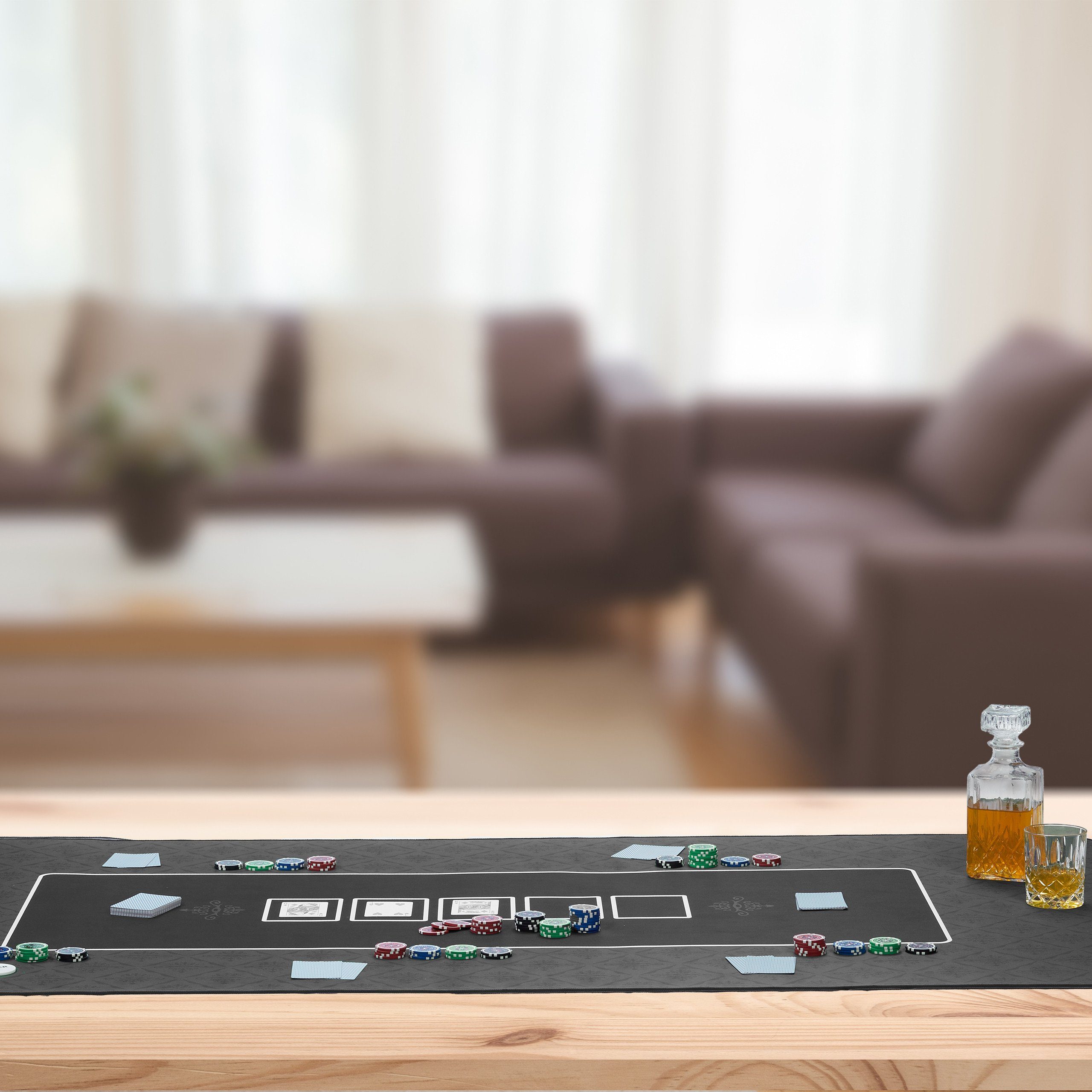 relaxdays Spieltisch Pokermatte 180x90, Schwarz günstig online kaufen