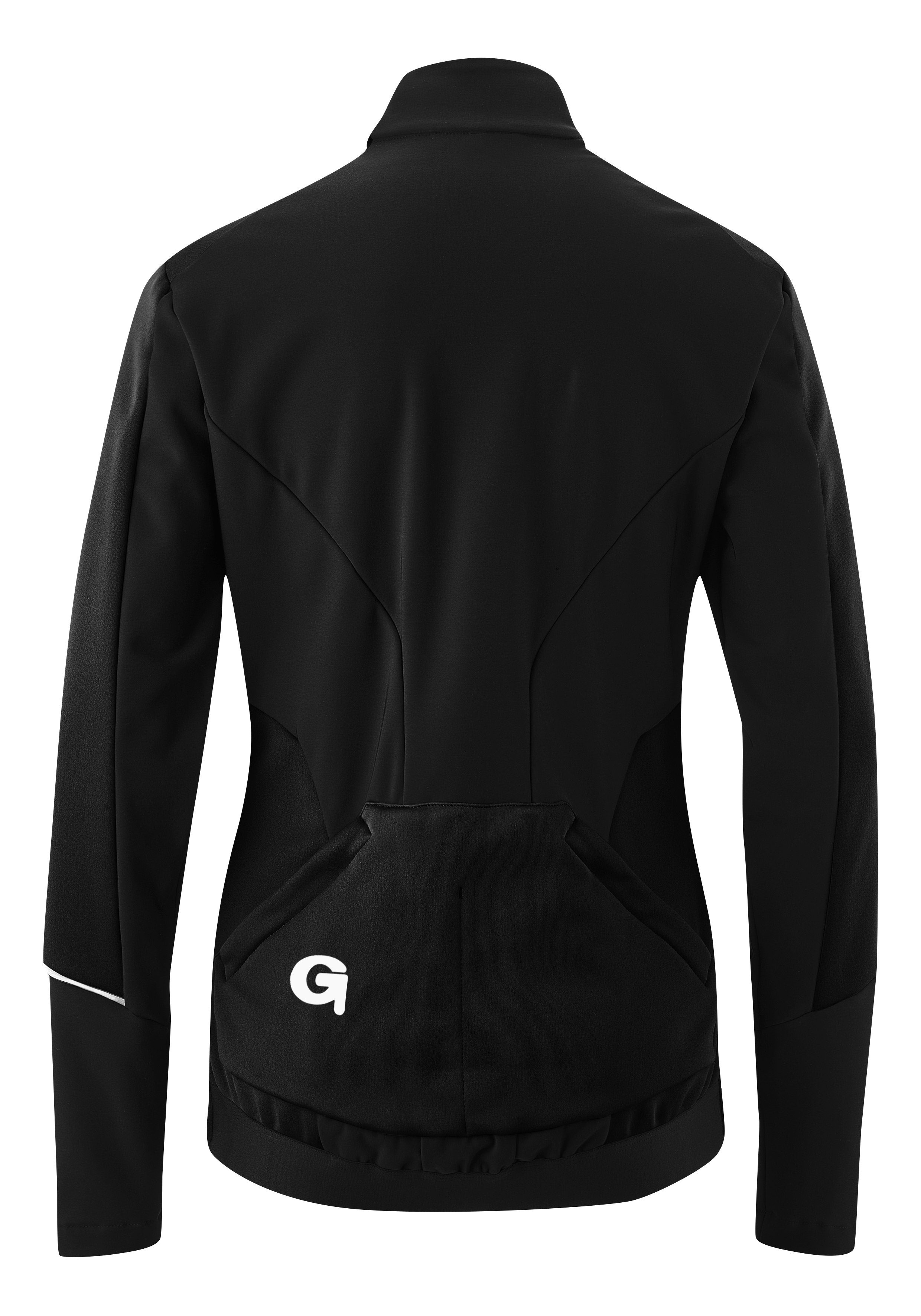 Gonso Fahrradjacke FURIANI Windjacke wasserabweisend und Damen atmungsaktiv Softshell-Jacke, schwarz