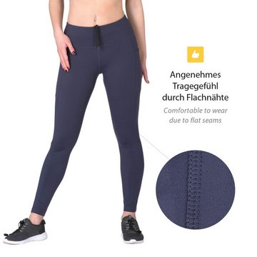 VS Variosports Yogaleggings Damen Yoga sport leggings lang mit Handytasche und hohem Bund, 100% Blickdichte Highwaist tight leggings mit weichem Stoff und leichter Thermo leggings Funktion, quick dry Blickdicht, Recycling Stoff, Hoher Bund, Quick Dry, Atmungsaktiv, waschbar, 4 Wege Stretch