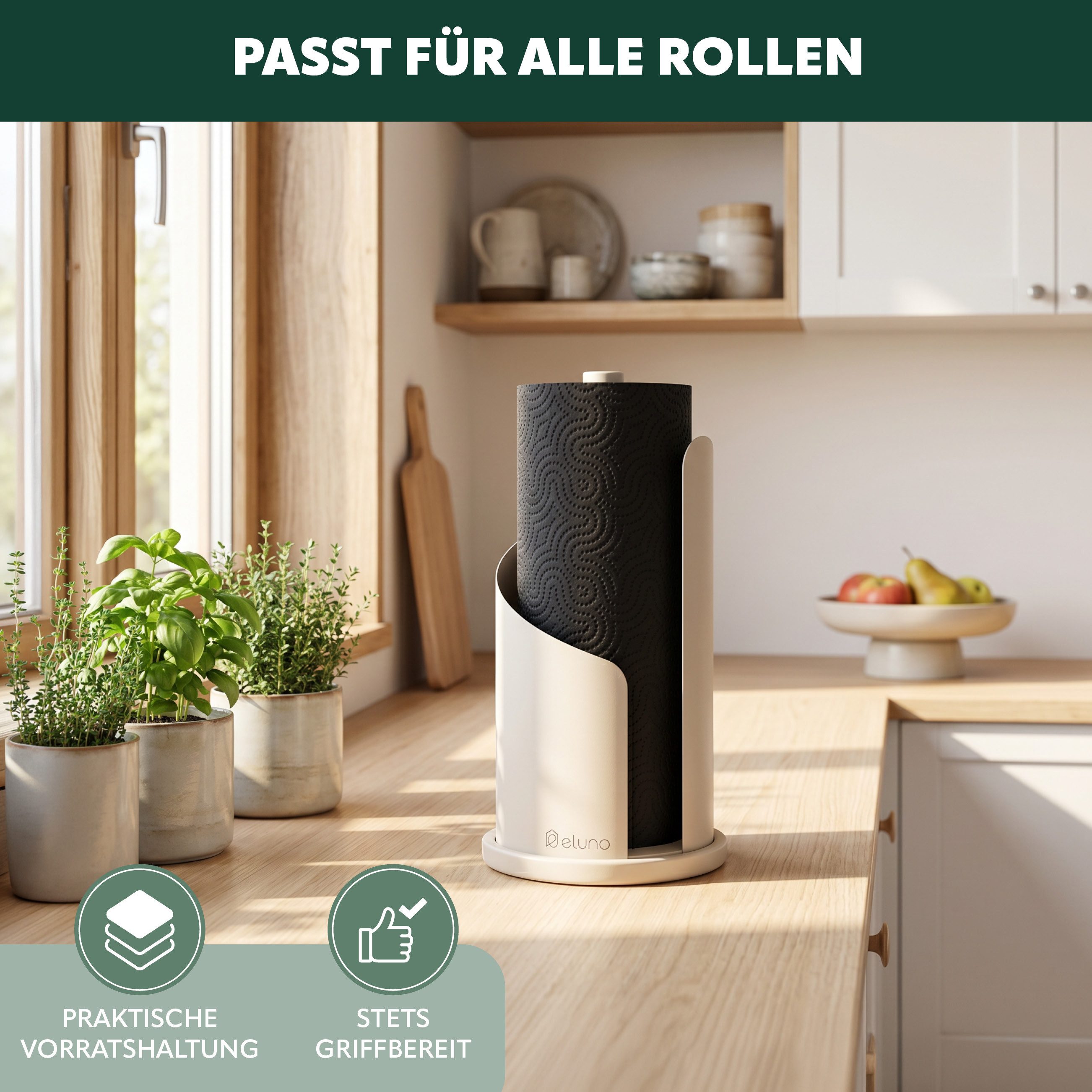 eluno Küchenrollenhalter oder Toilettenpapier-Ersatzrollenhalter aus Metall, (1-St)