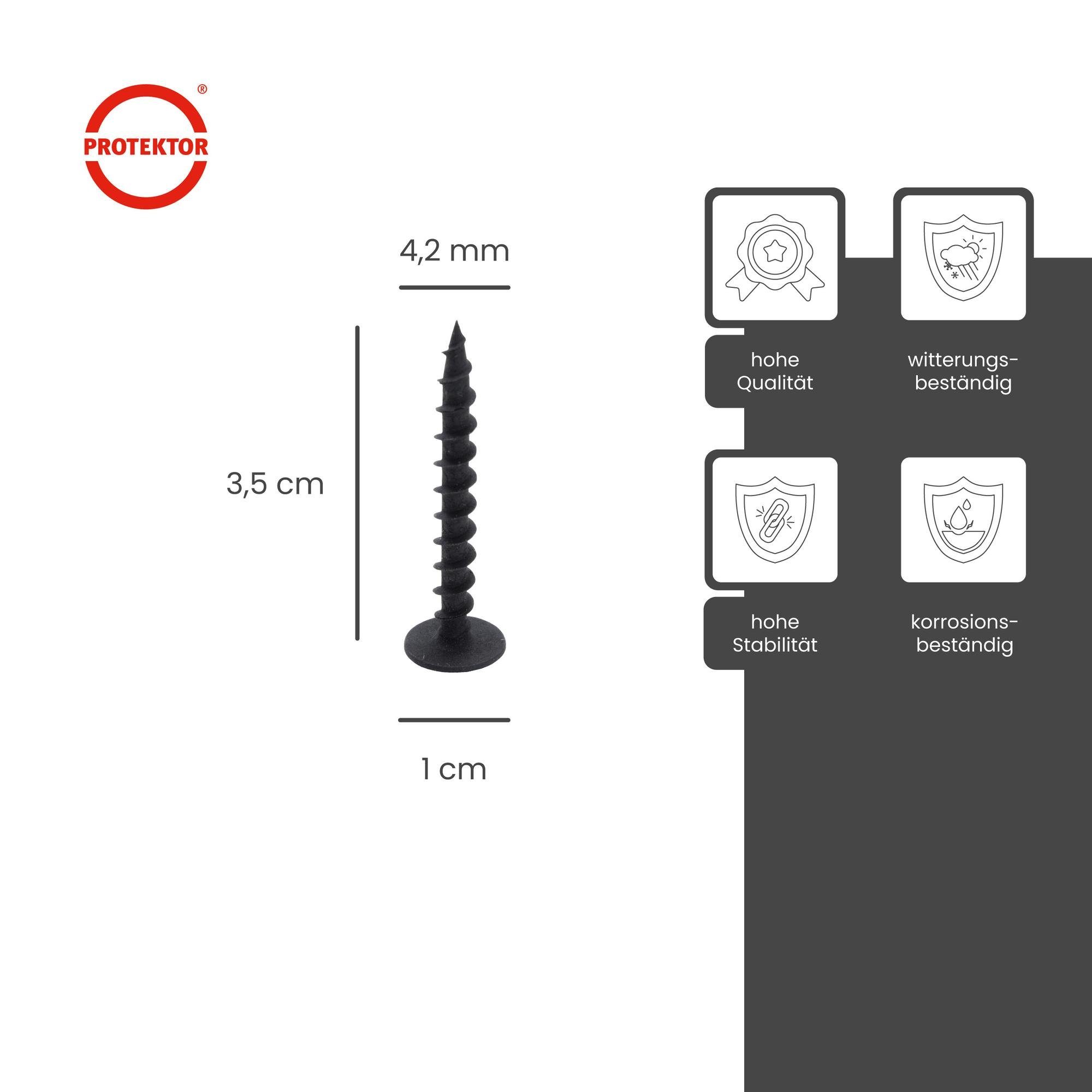 PROTEKTOR Schraube Schnellbauschraube Feingewinde, (4,2 × 35 mm, 200 Stück, 200 St), DIN 18182-2, Rigipsschrauben, Made in Germany