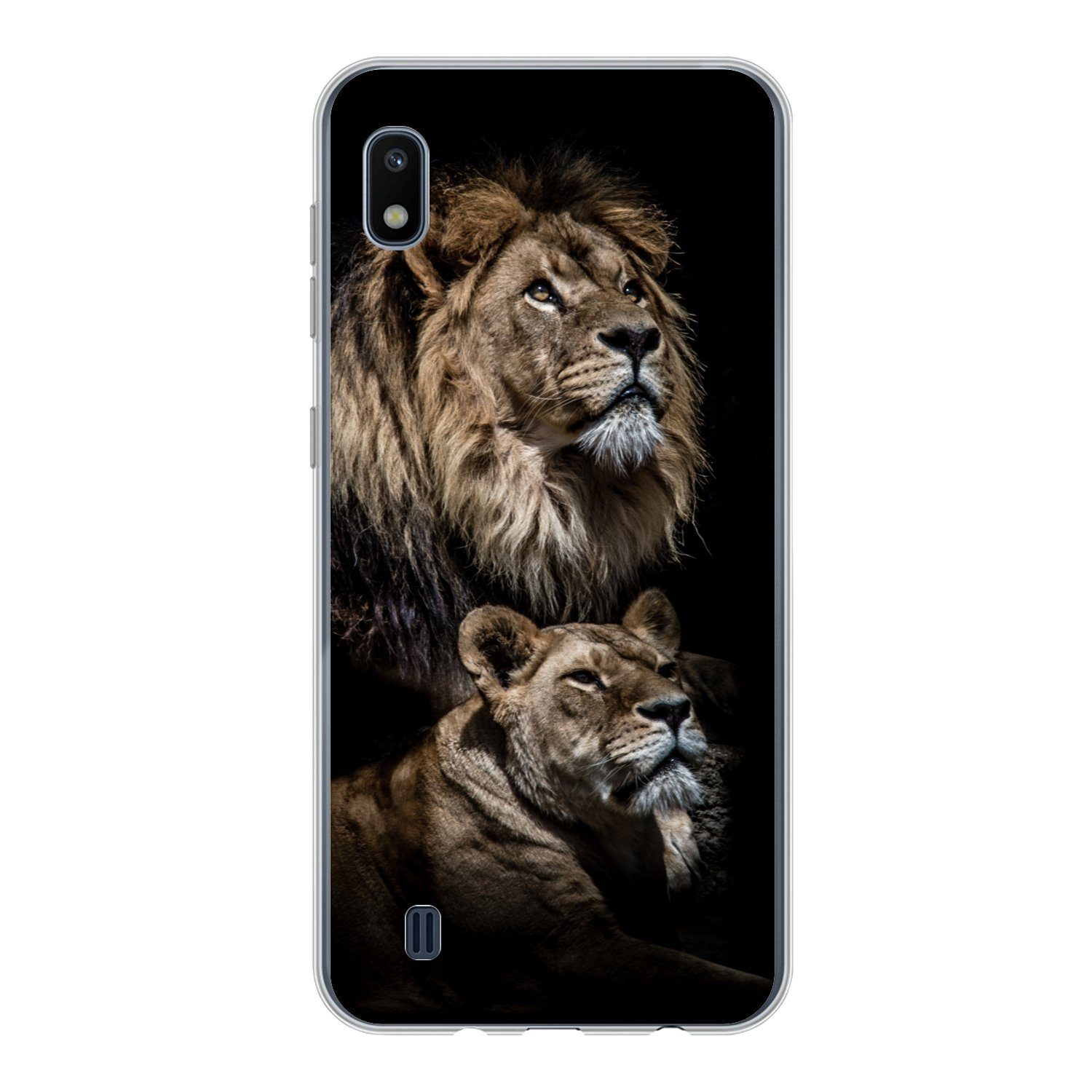 MuchoWow Handyhülle für Samsung Galaxy A10 Löwe - Löwin - Porträt, Smartphone-Bumper, Print, Handy Schutzhülle Dünn