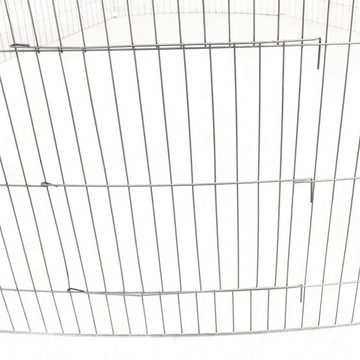 Melko Freigehege Tiergehege Freigehege Freilauf 204 cm Stahl Schutznetz in Grün Welpen Hasenstall Kaninchenkäfig Hamster Gänse Freilauf Hühner Laufstall, Erweiterbar