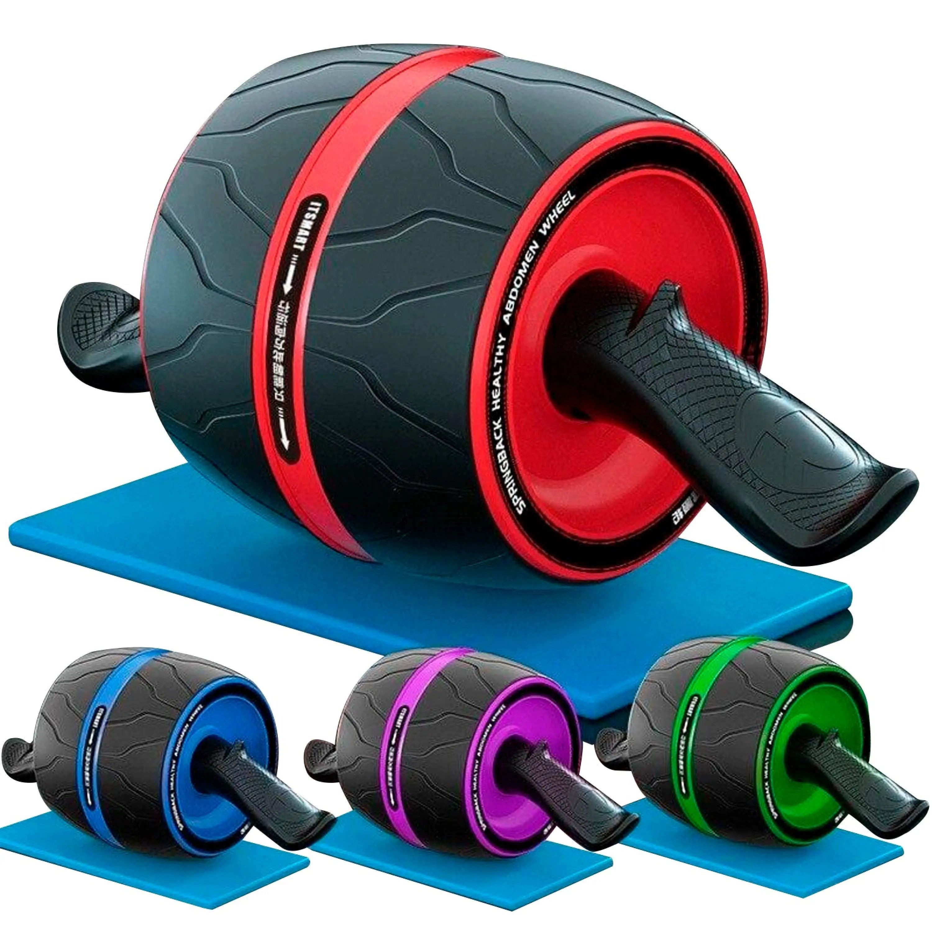 Bauchtrainer Bauchtrainer Rolle, abgewinkelter Griff, inklusive Kniematte