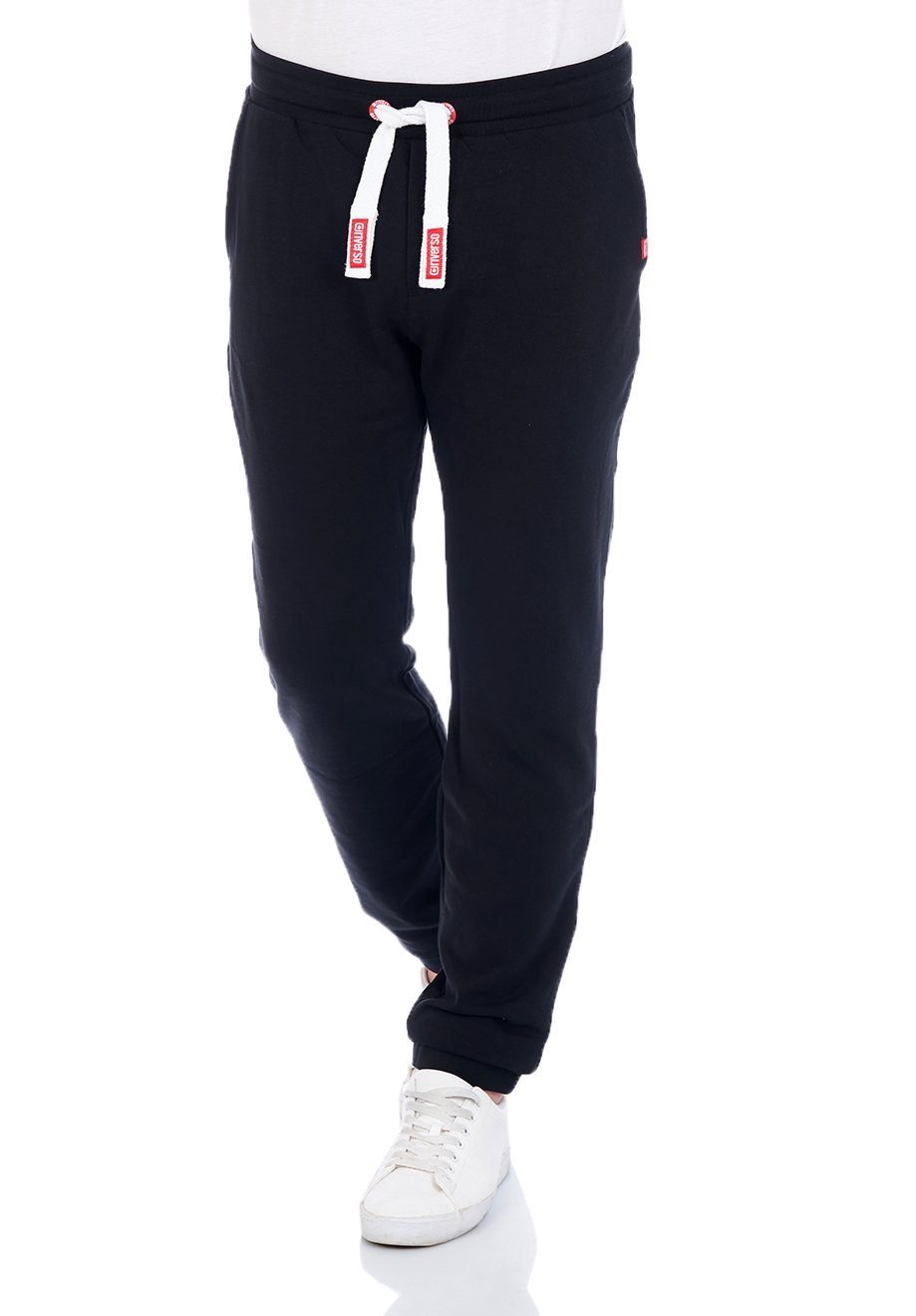 riverso RIVLino Joggingbroek voor heren, katoen, regular fit, lange sweatpants, trainingsbroek, vrijetijdsbroek, sportbroek, grijs, rood, blauw, zwart, groen, maten S, M, L, XL, XXL, 3XL, 4XL en 5XL