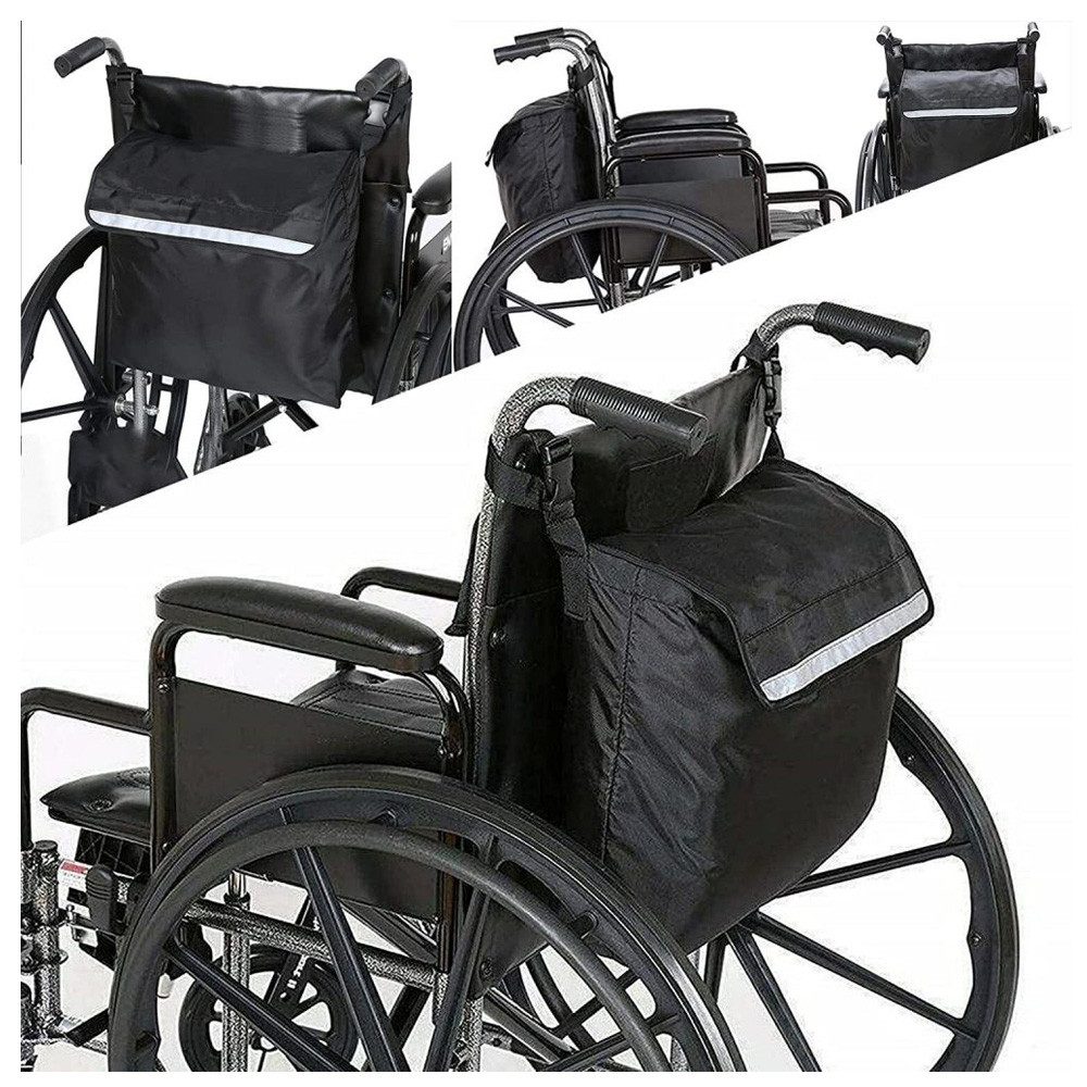 QUBEBU Хранилищаstasche Rollator / Rollstuhl Tasche Rollatortasche Rollstuhltasche für Mobilex (Größe: 47 x 40 cm, Rollstuhlrucksack, mit Reflektierenden Band., 1-tlg)