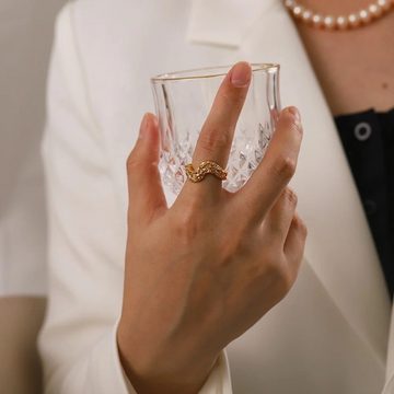 ROUGEMONT Goldring extravaganter handgefertigter Statement Gold Ring Bold Damen Ring