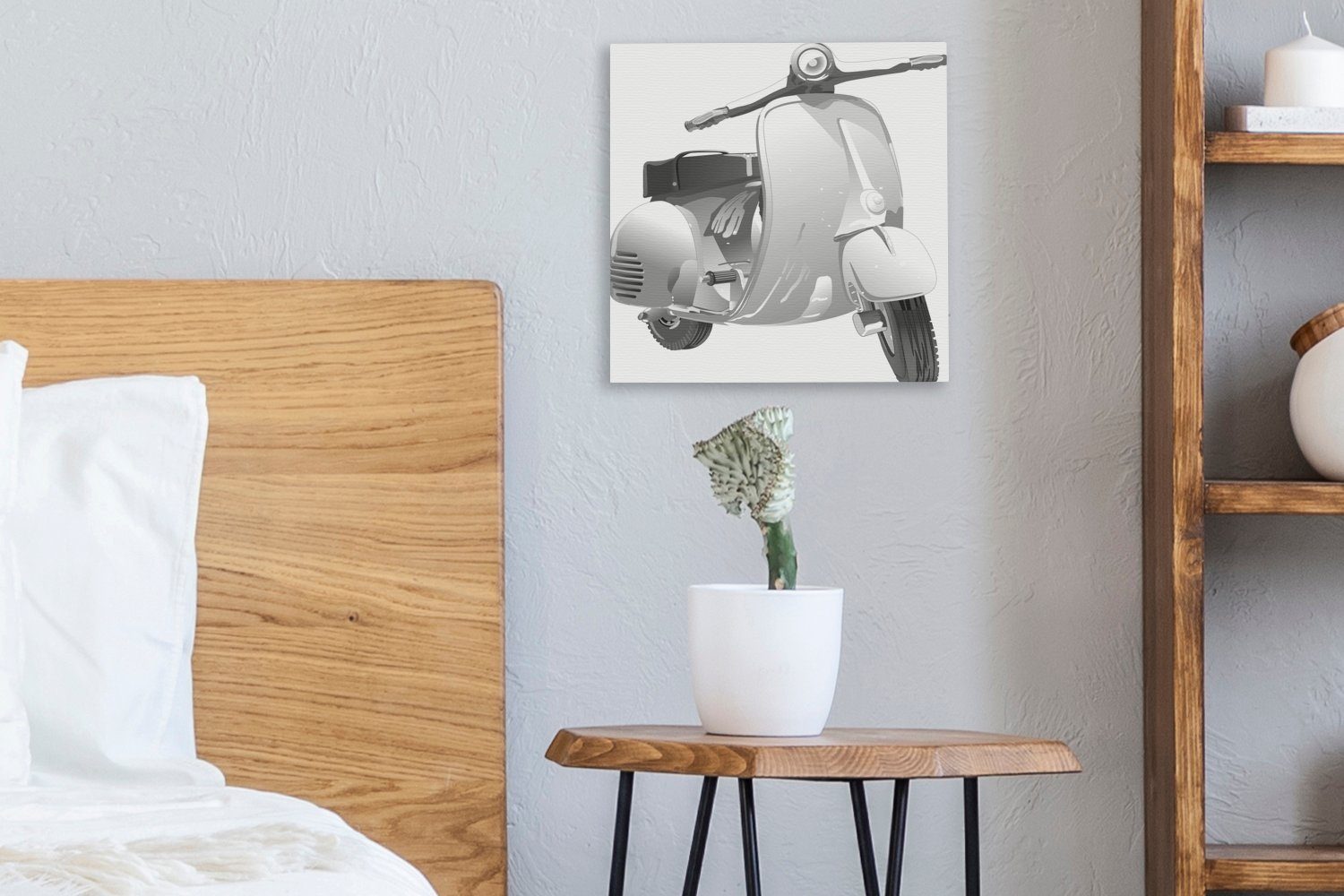 Leinwand St), grauen Bilder eines Illustration (1 - OneMillionCanvasses® Eine Leinwandbild Wohnzimmer und schwarz weiß, Schlafzimmer Rollers für