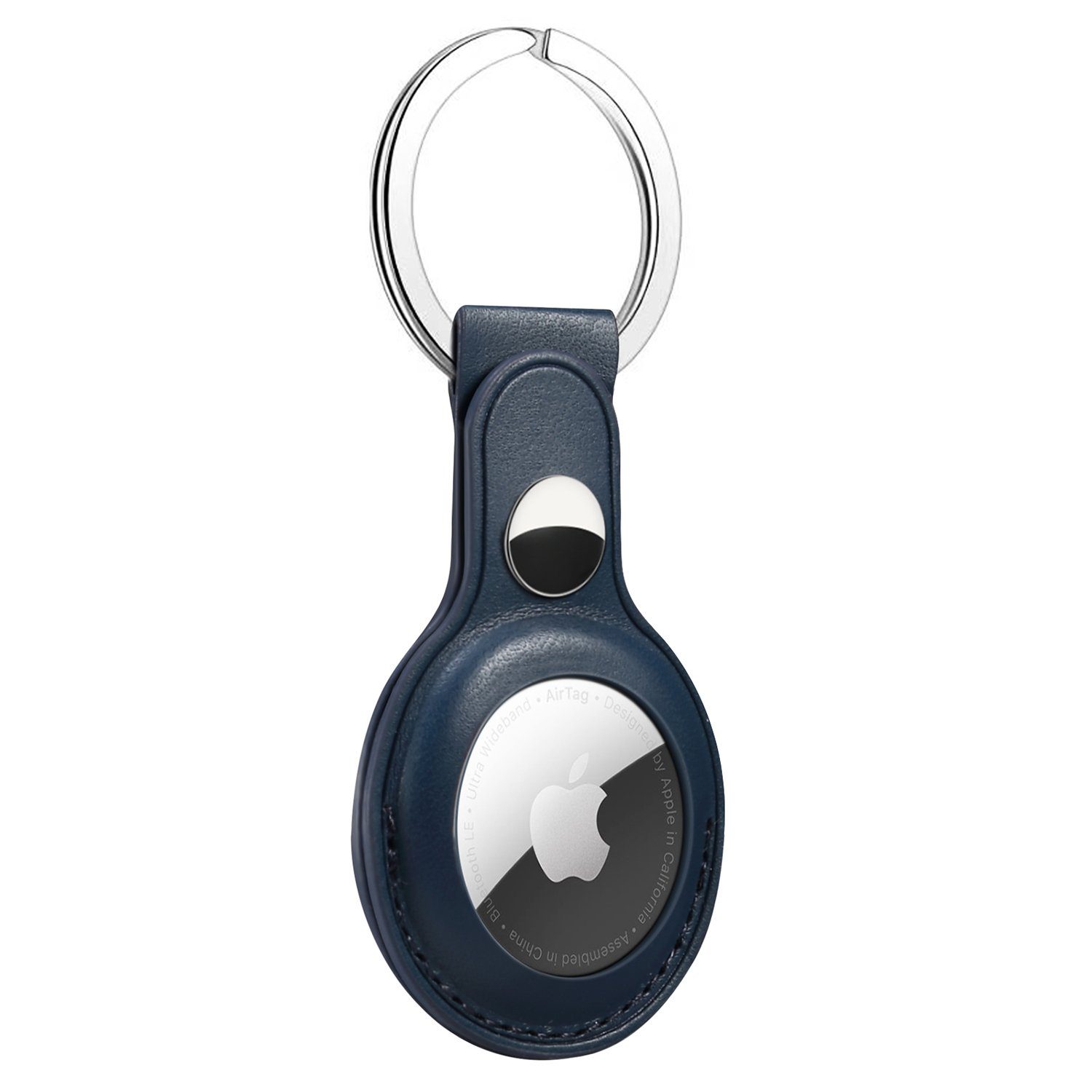 blau Leder Apple Navy AirTag, zggzerg Schlüsselanhänger für Keyring Lederhülle Schlüsselanhänger