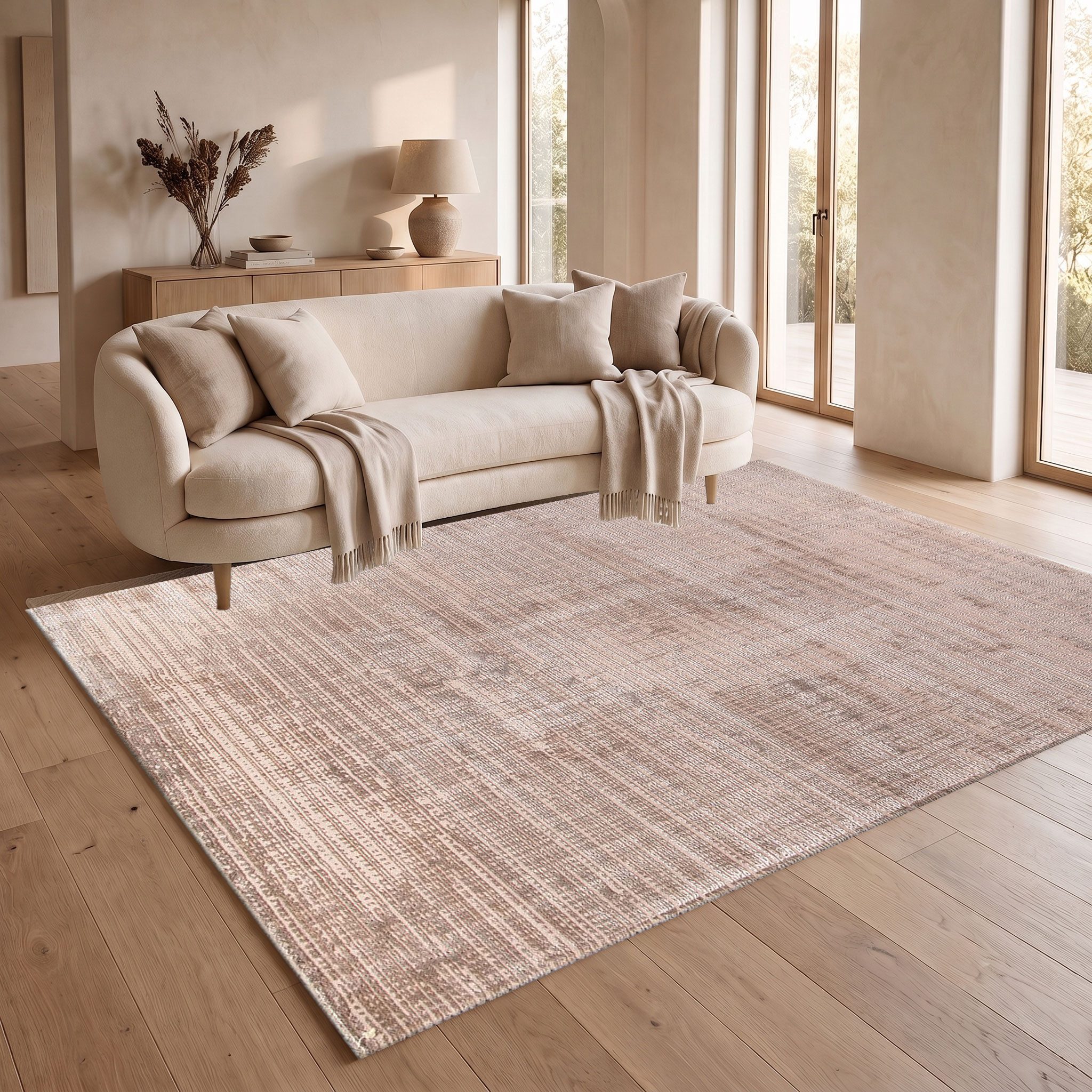 Carpetilla Designteppich Designer Wohnzimmer Carpetilla Kurzflor & Weicher Teppich Braun, Höhe: 12 mm, Wohnzimmer