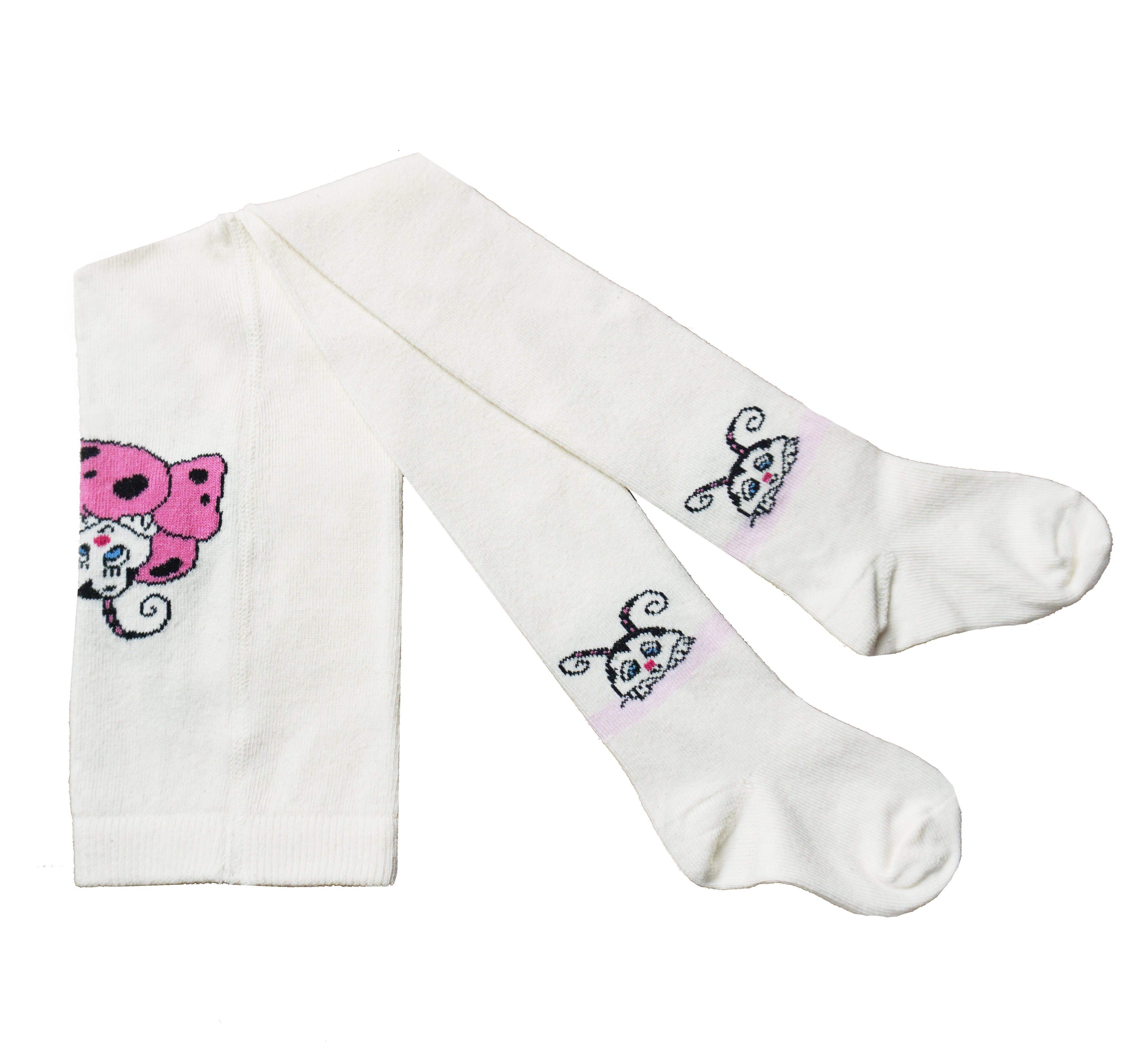 Strickstrumpfhose Kinderstrumpfhosen für Mädchen >>Marienkäfer<< weiche Baumwolle