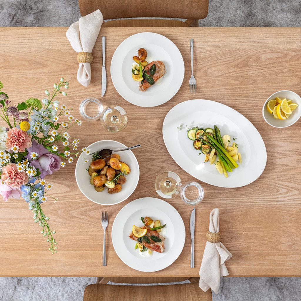 Villeroy & Boch Geschirr-Set For Me Geschirrservice 16-teilig (16-tlg), 4 Personen, Porzellan, Premium Porcelain, mikrow.- & spülm.sicher, Made in Germany