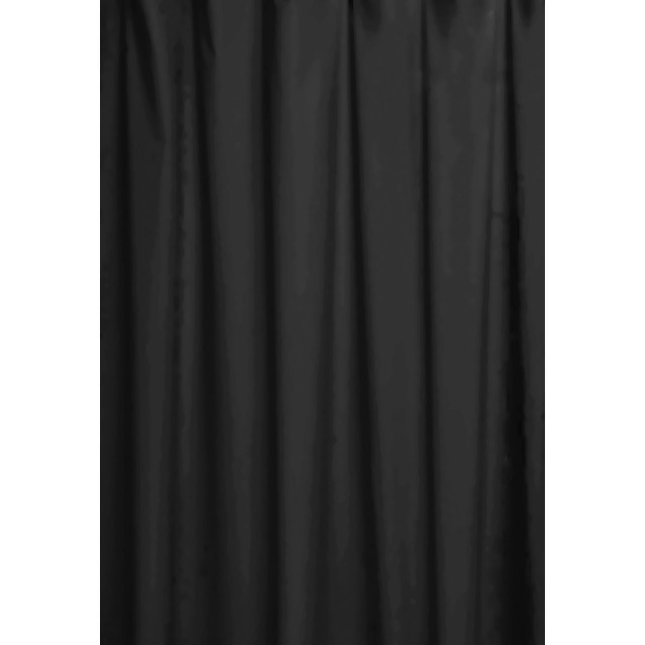Euroshowers GmbH Duschvorhang Neutral Schwarz 180 × 200 cm Polyester mit 12 Ringen Breite 180 cm
