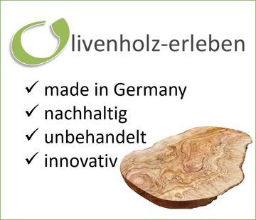 Olivenholz-erleben Kräuterschneidebrett Kräuterbrett mit Griff, (1-St), jedes Brett ein Unikat, handgefertigt, schöne Maserung