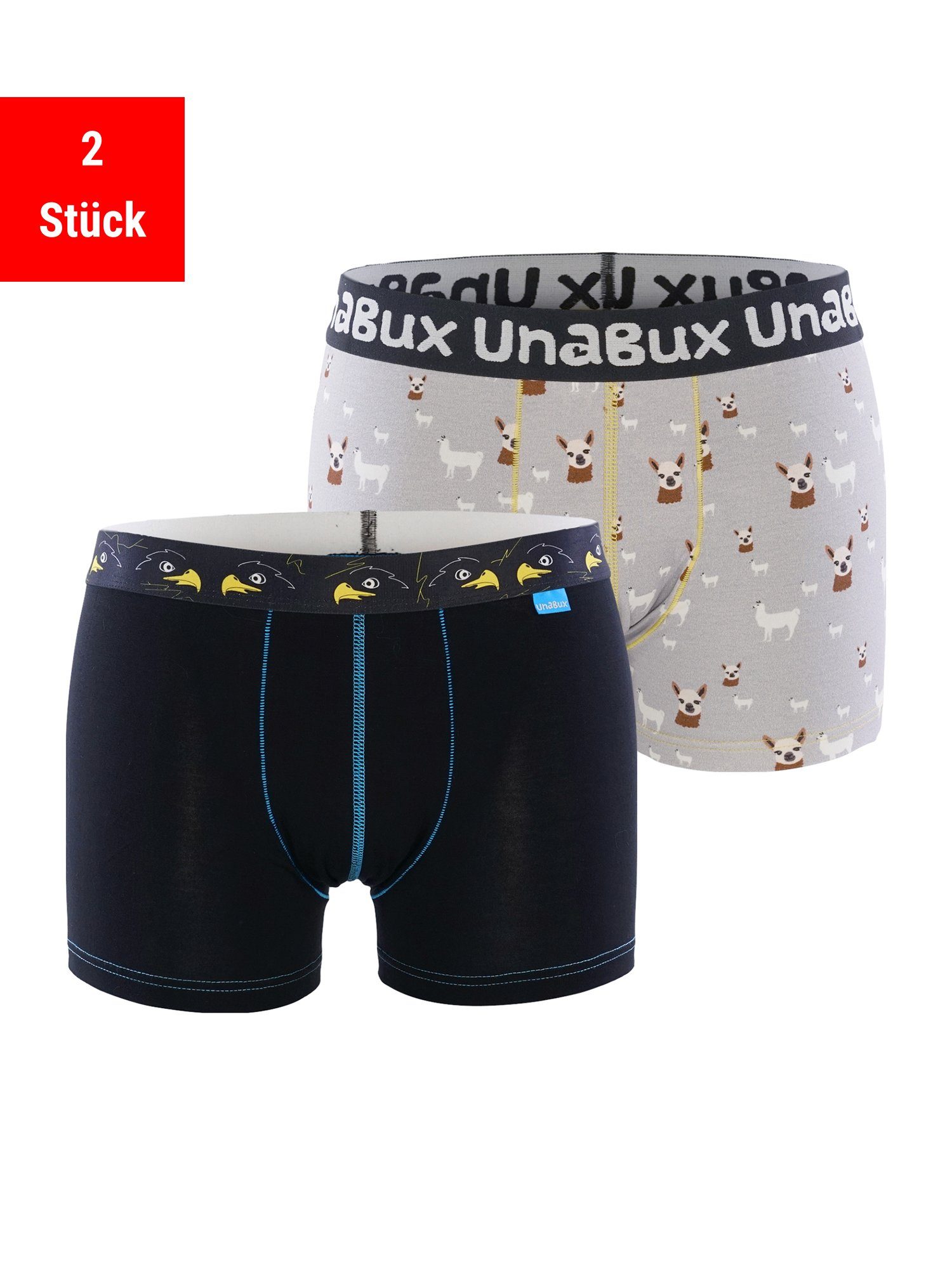 UnaBux Retro Pants Boxer Briefs HAWK HEAD / FIVE FINGERS (2-St) WOOLHEAD