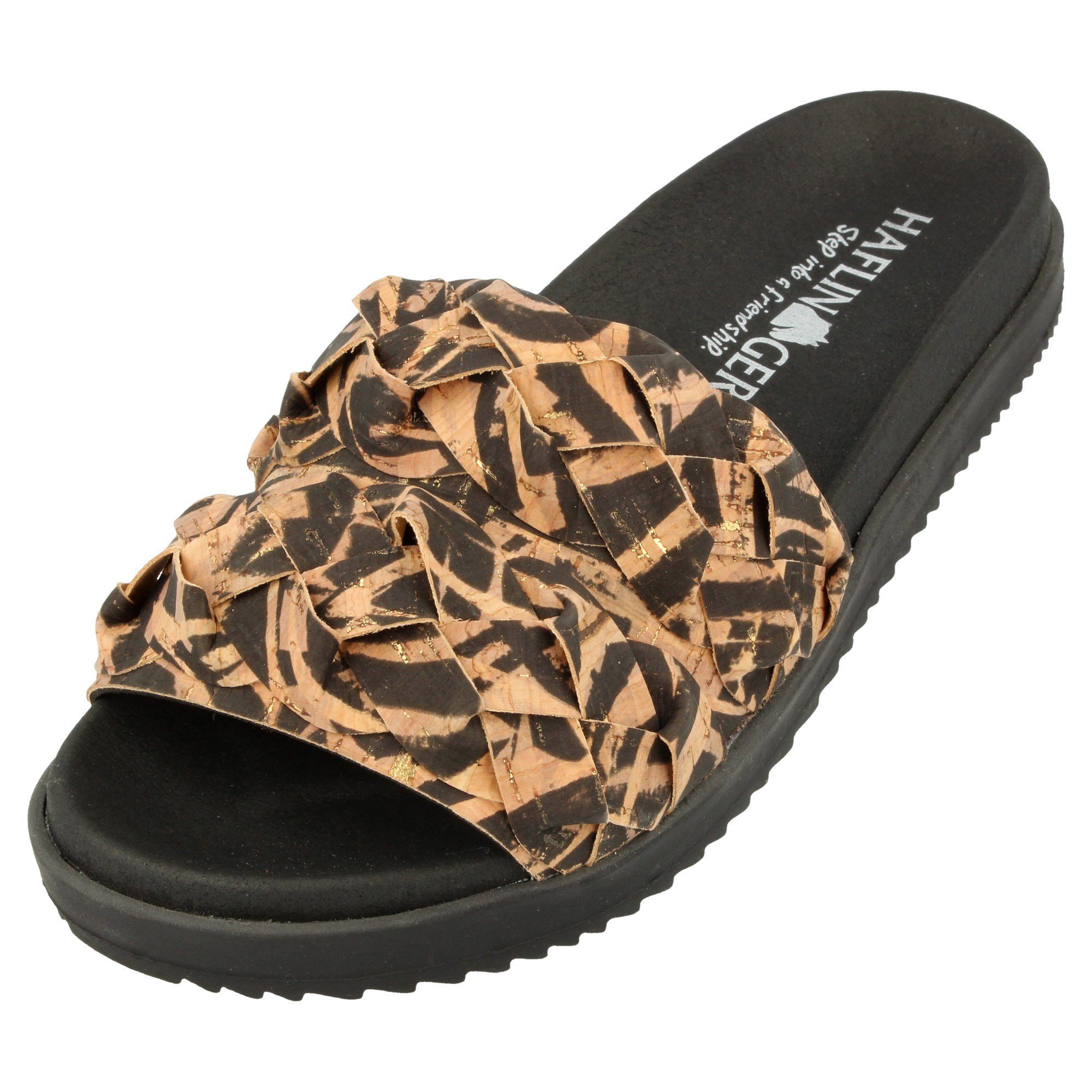 Haflinger Kreta Summer Slide vegane Pantolette Sandale Damen Hausschuh