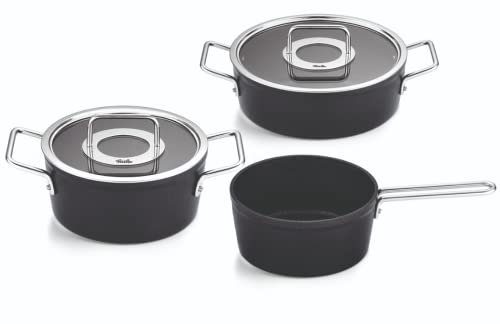 Fissler Topf-Set Adamant®, Aluminium (Set, 3-tlg., Kochtopf 20 cm, Bratentopf 24 cm, Stielkasserolle 18 cm), Made in Germany