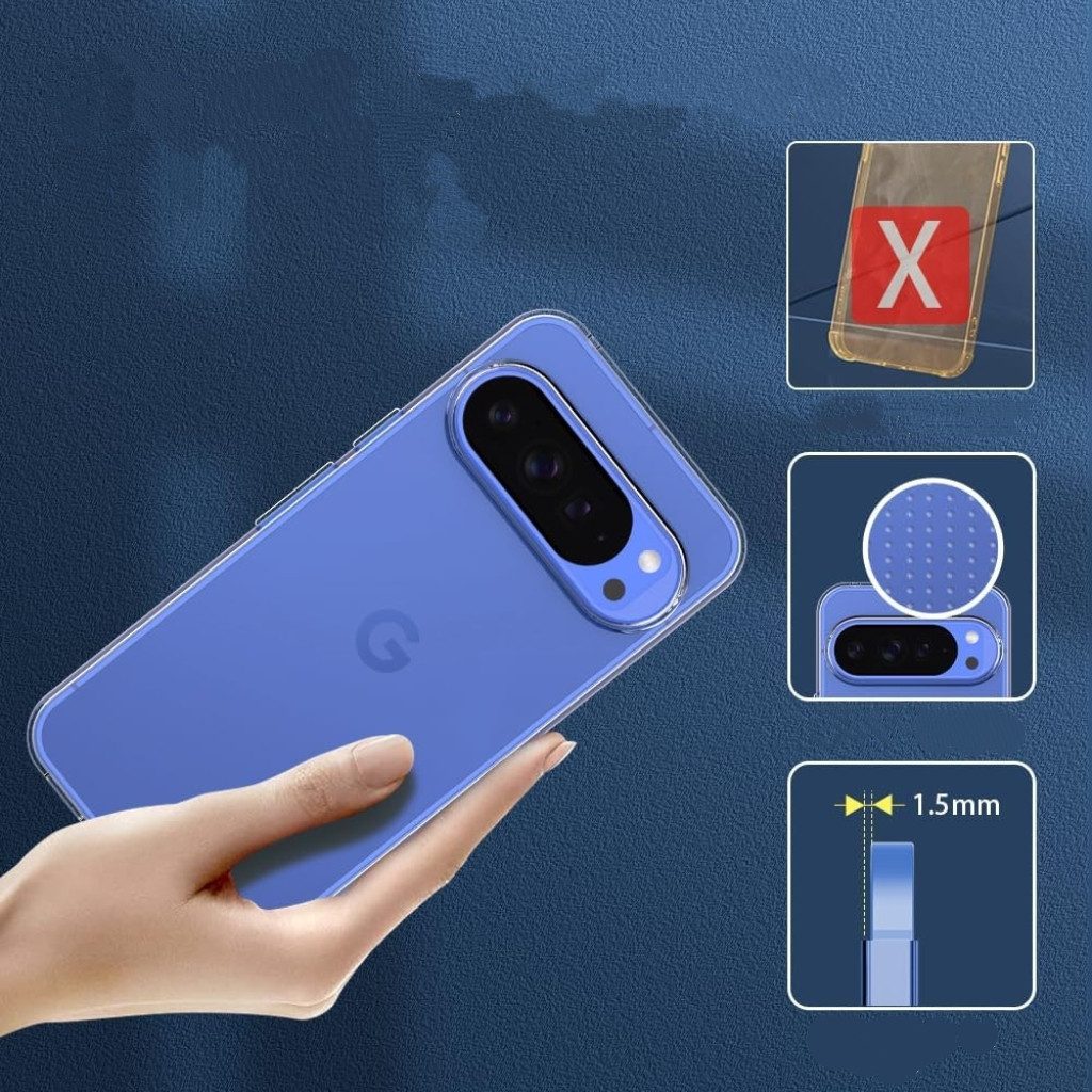 CLM-Tech Handyhülle Transparent für Google Pixel 10 / 10 Pro / 10 Pro XL, TPU Gummi, Kratzfest, stoßsicher, schmutzabweisend – Bild 5 von 5